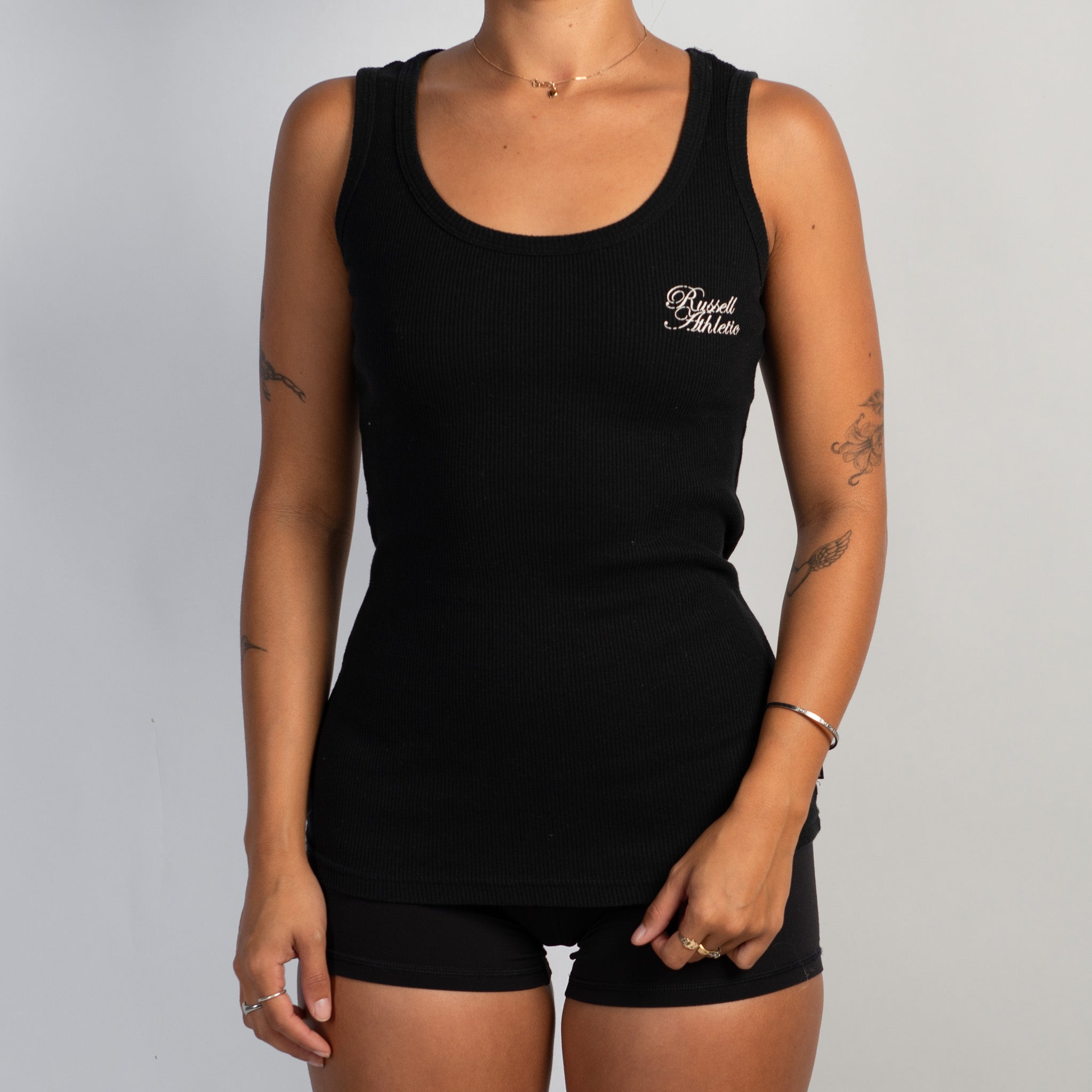 BLACK COTTON TANK TOP