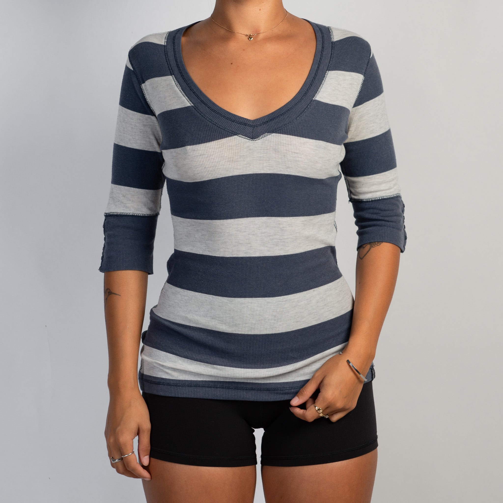 STRIPE 1/2 SLEEVE TOP