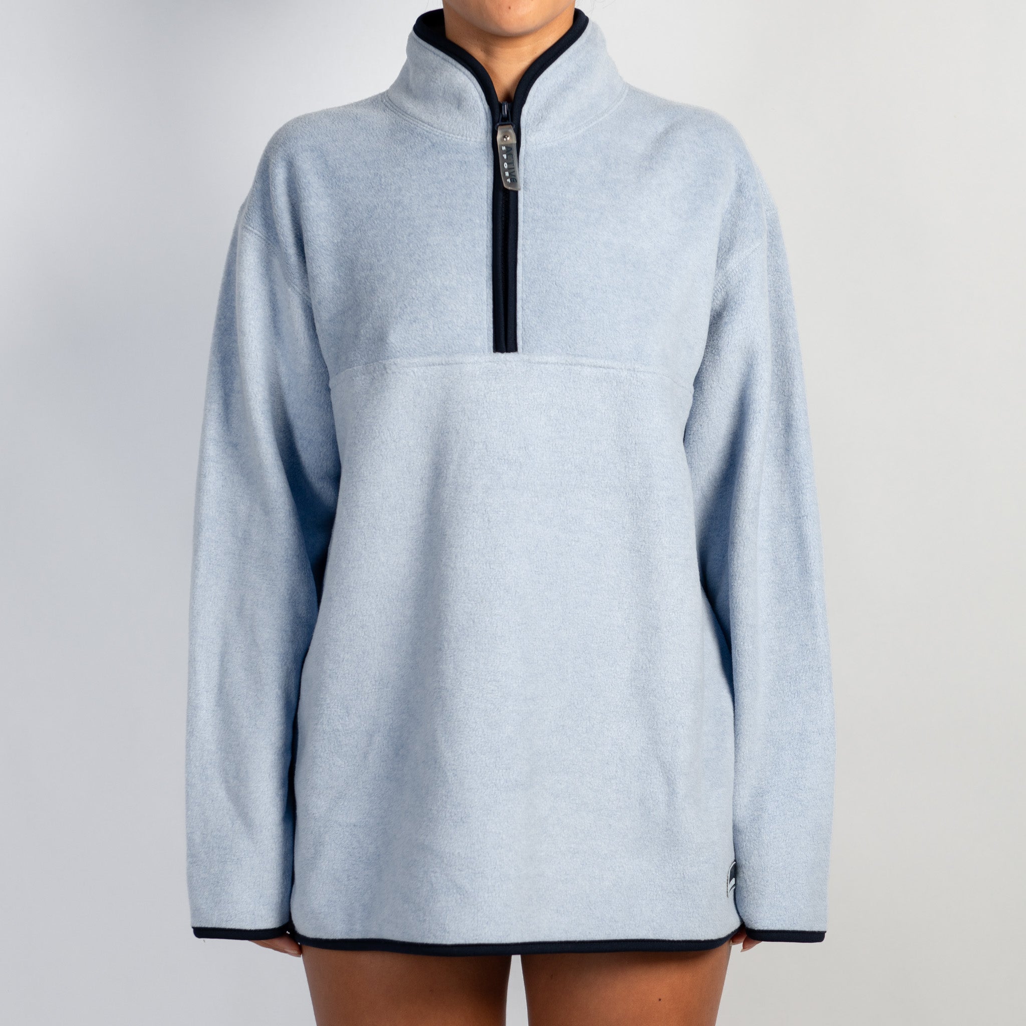 BLUE QUARTER ZIP SWEATER