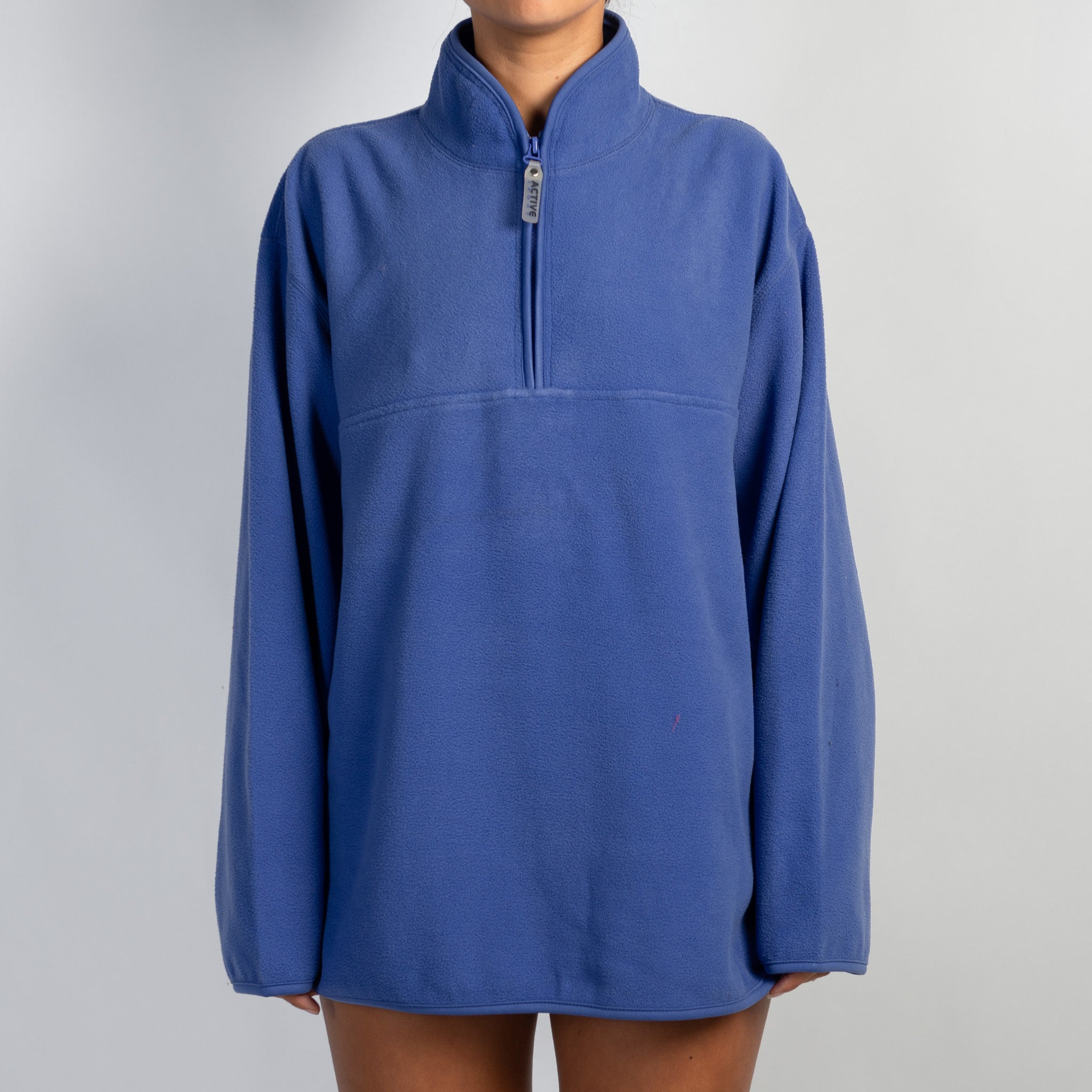 PURPLE QUARTER ZIP SWEATER