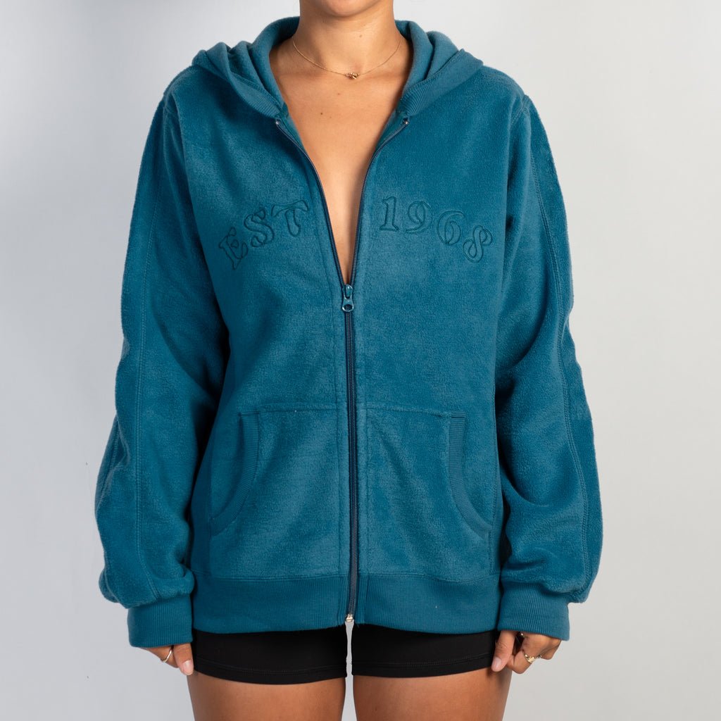 TEAL FLEECE ZIP JACKET
