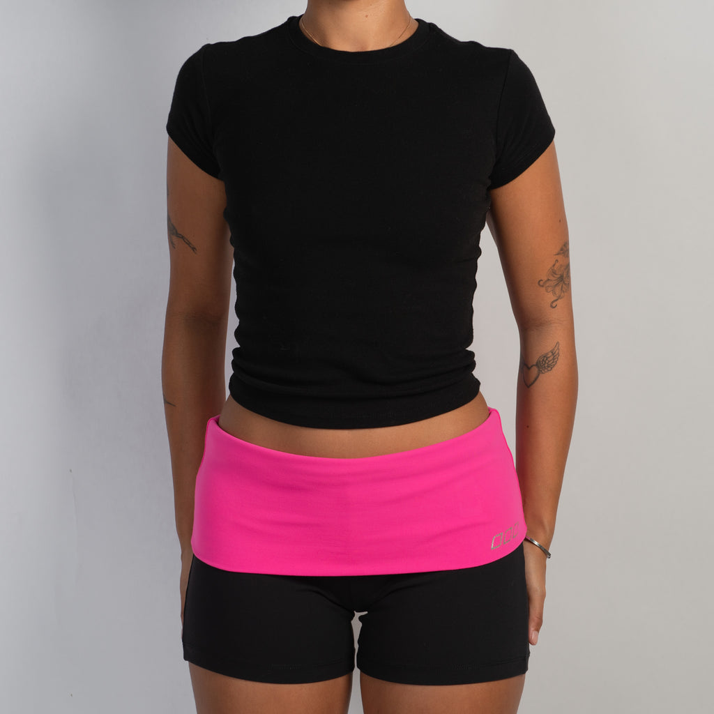 PINK FOLD OVER SHORTS