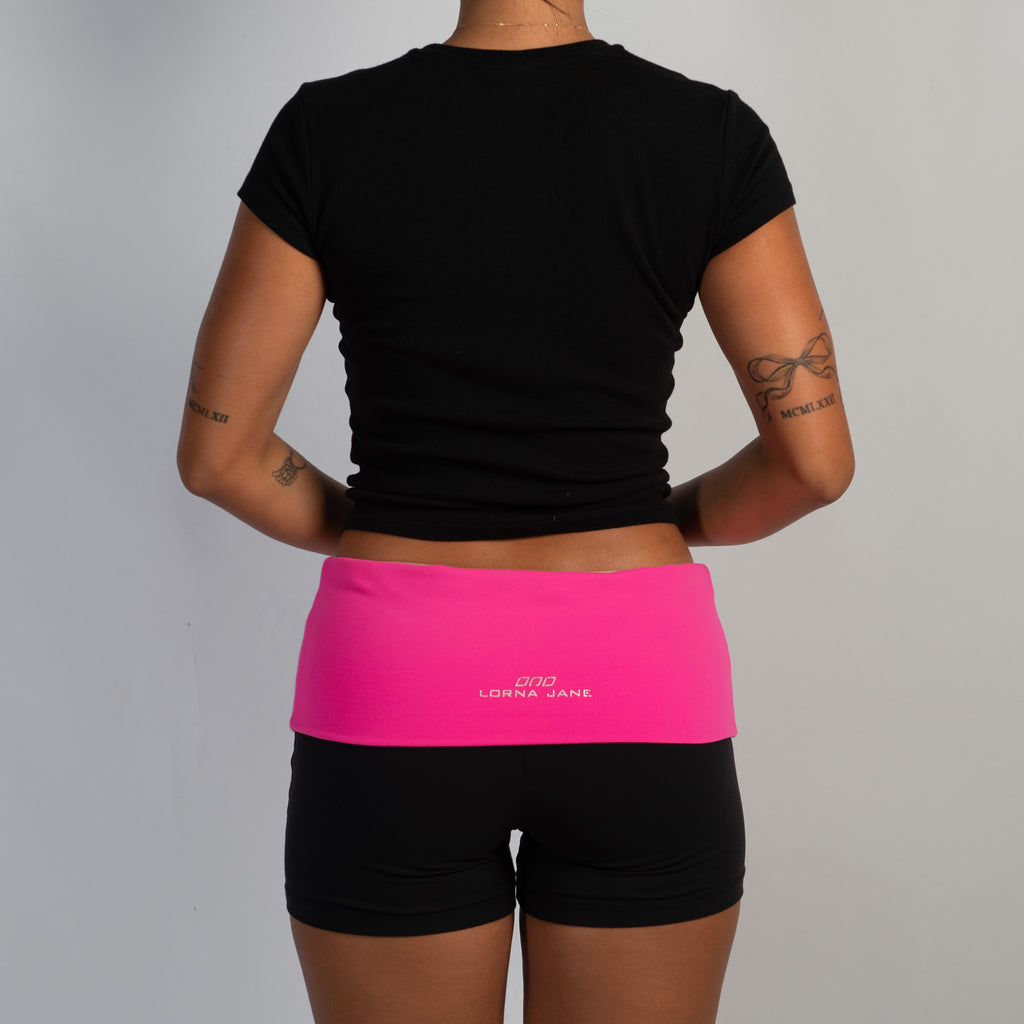 PINK FOLD OVER SHORTS