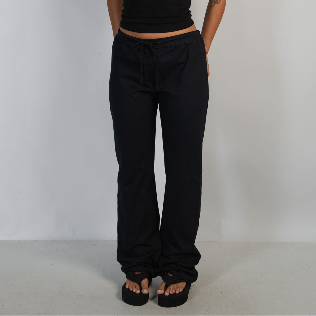 BLACK COTTON LOUNGE PANTS