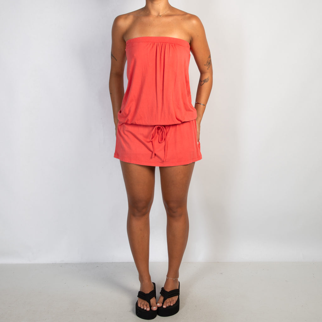 CORAL LONGLINE BANDEAU TOP