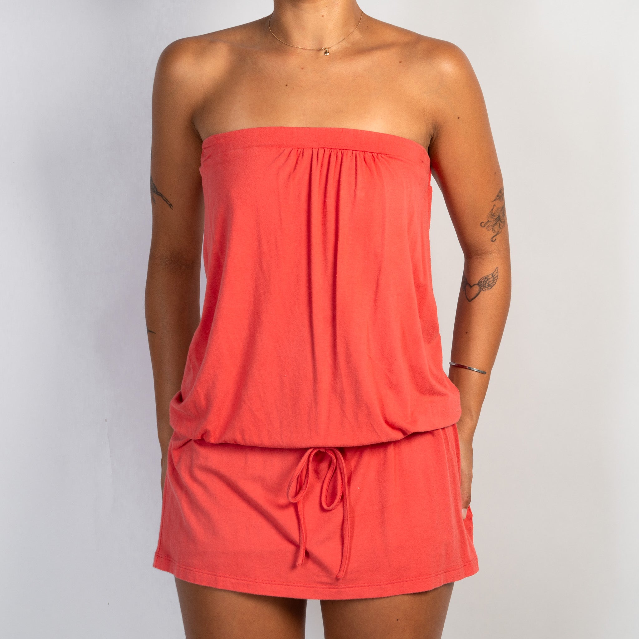 CORAL LONGLINE BANDEAU TOP