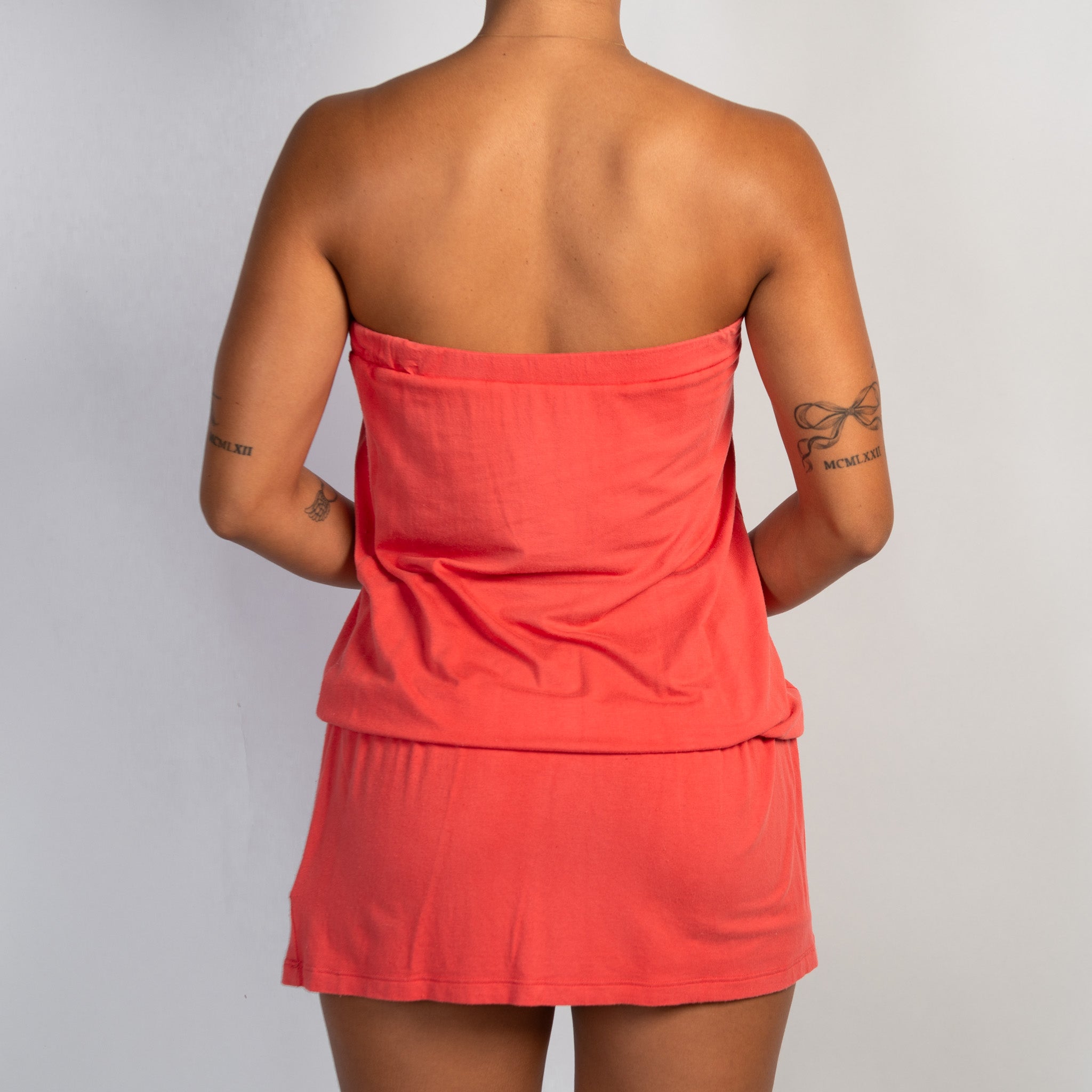 CORAL LONGLINE BANDEAU TOP