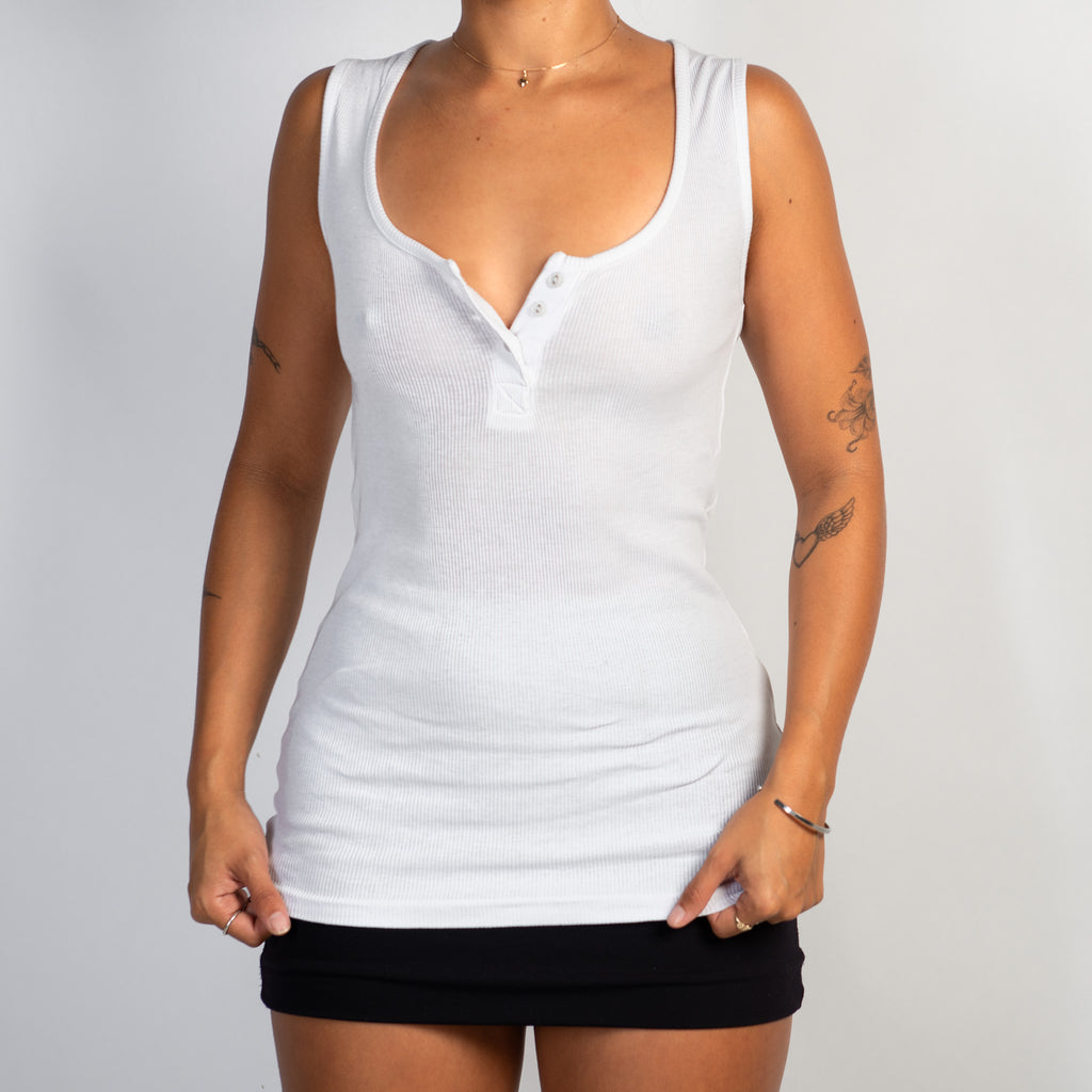 WHITE COTTON TANK TOP
