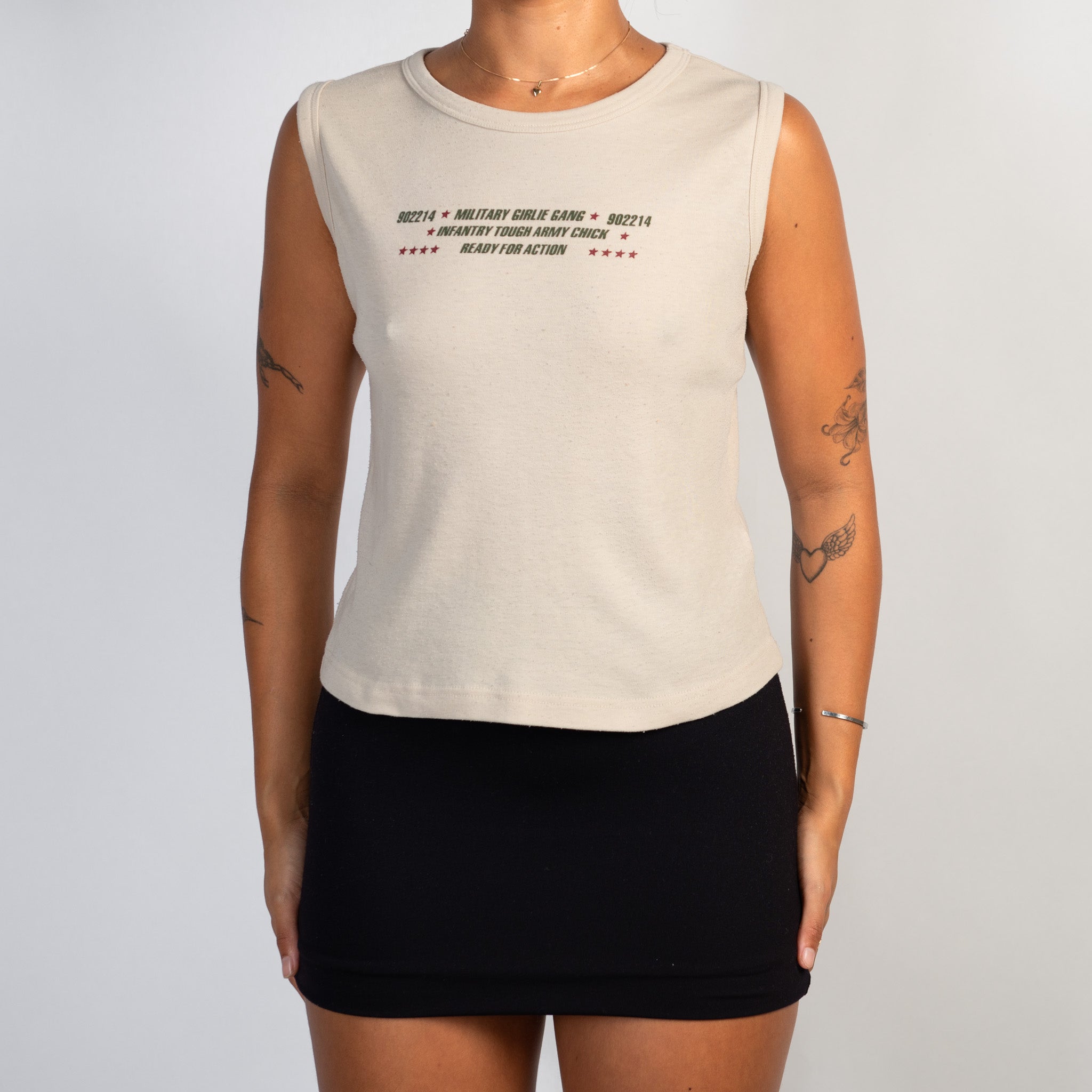 BEIGE SLEEVELESS TANK TOP