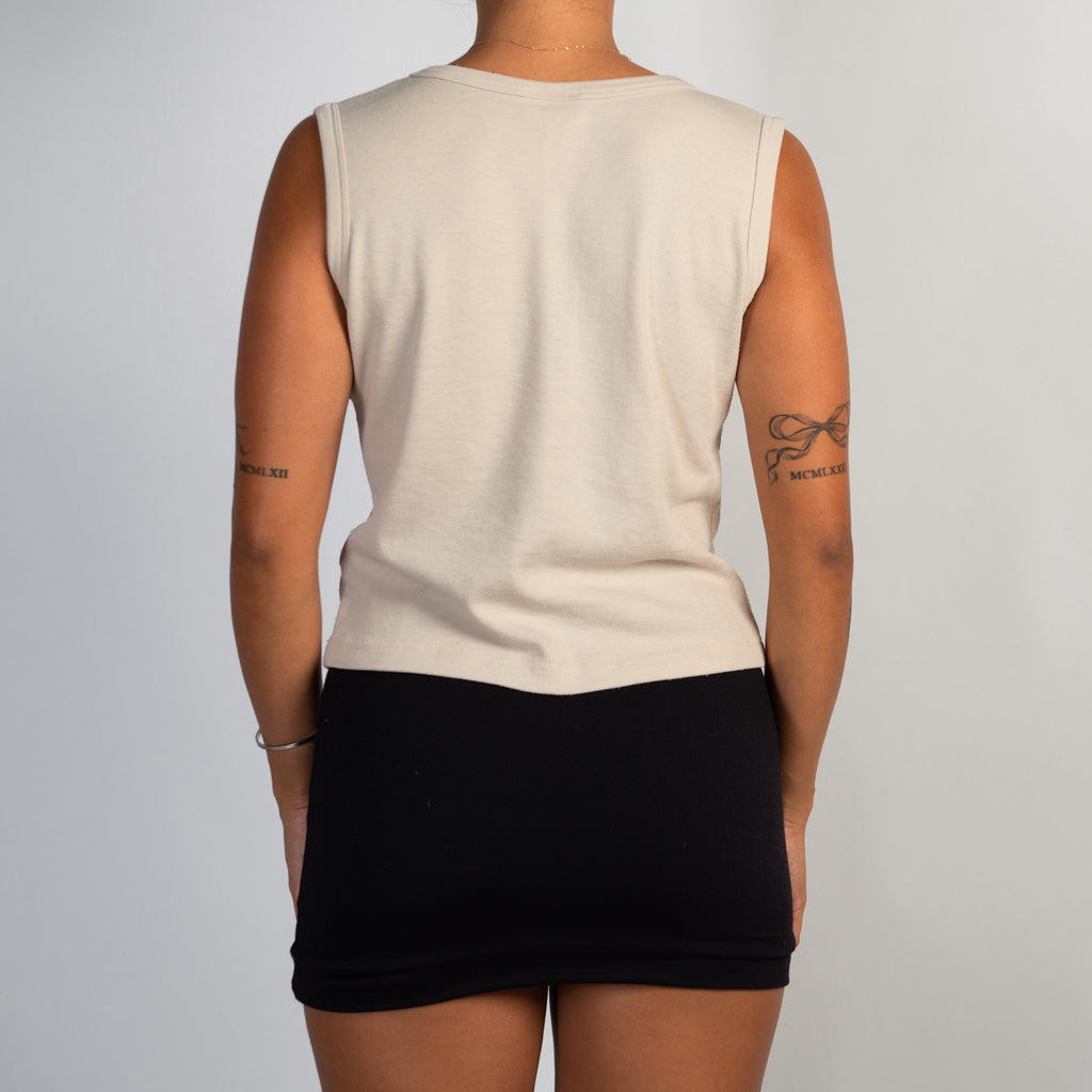 BEIGE SLEEVELESS TANK TOP