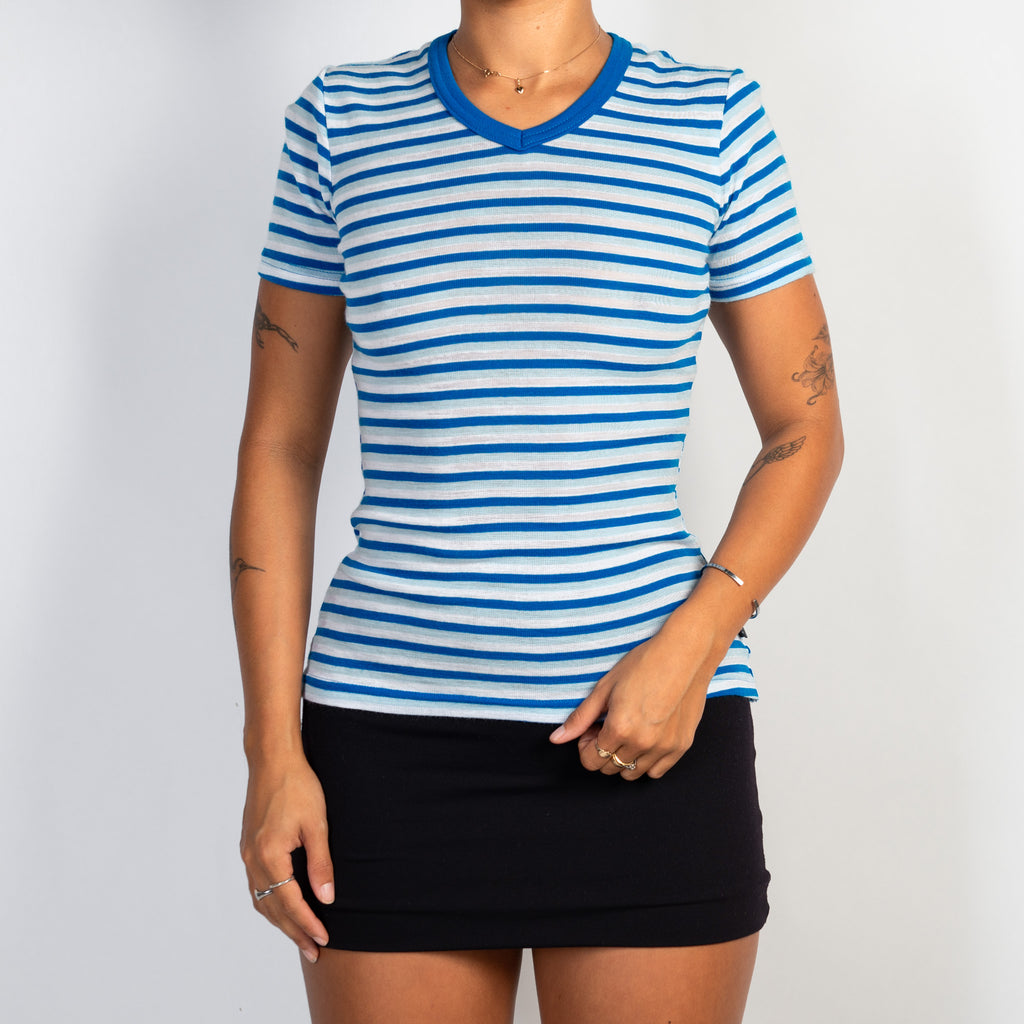 BLUE STRIPE THERMAL TEE