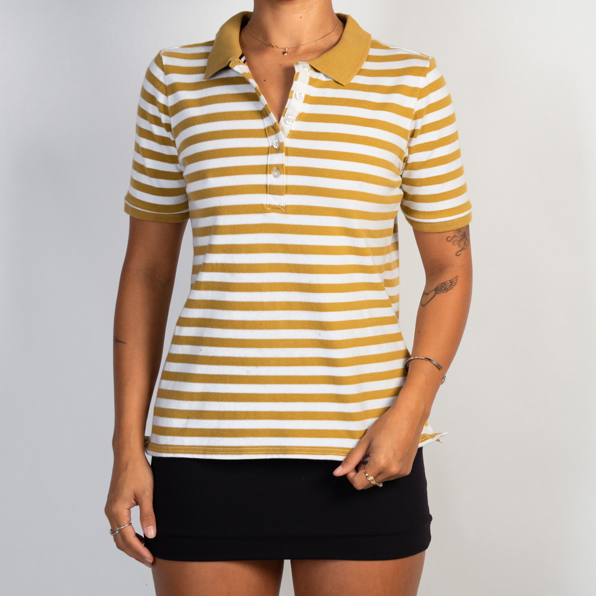 MUSTARD STRIPE POLO