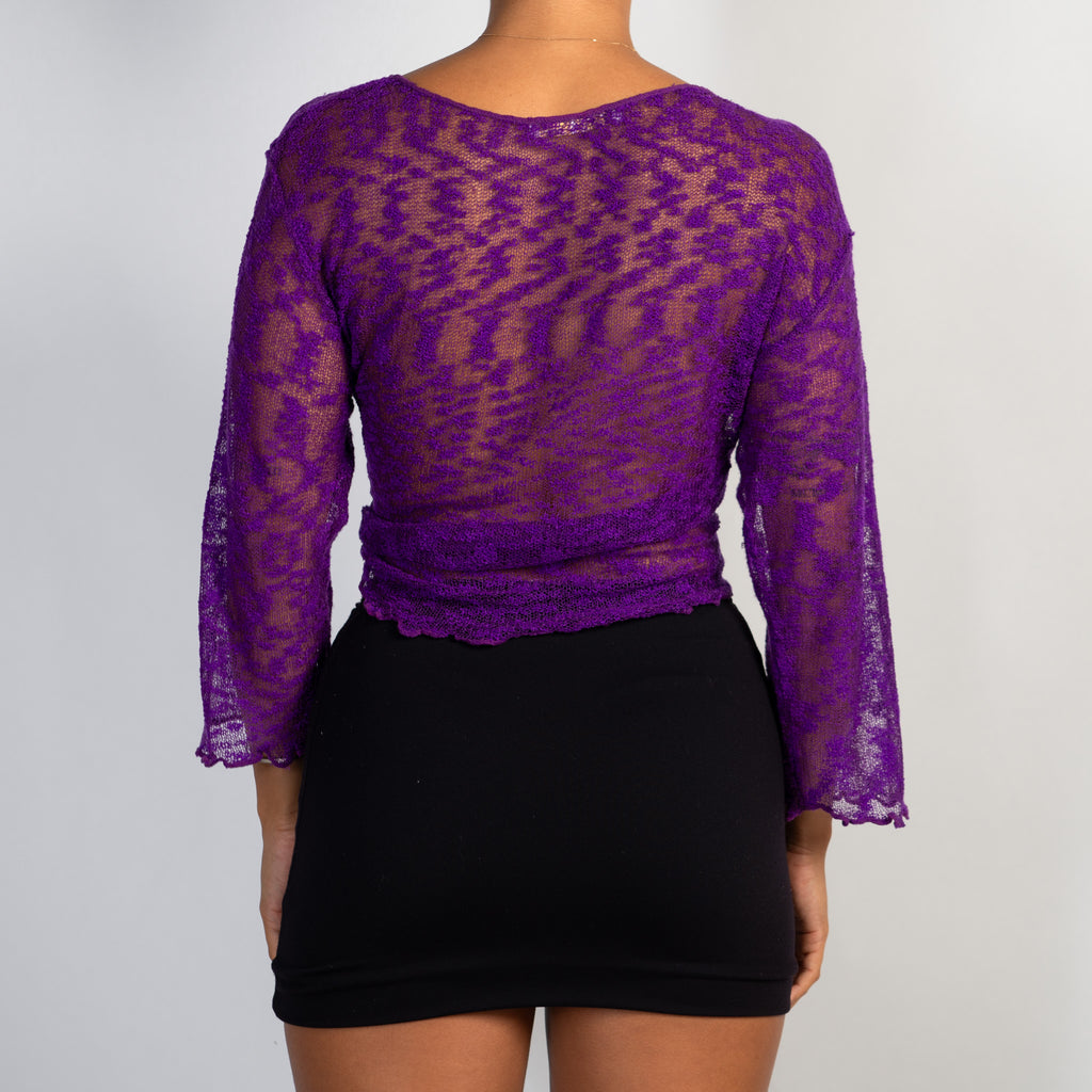 PURPLE KNIT WRAP TOP