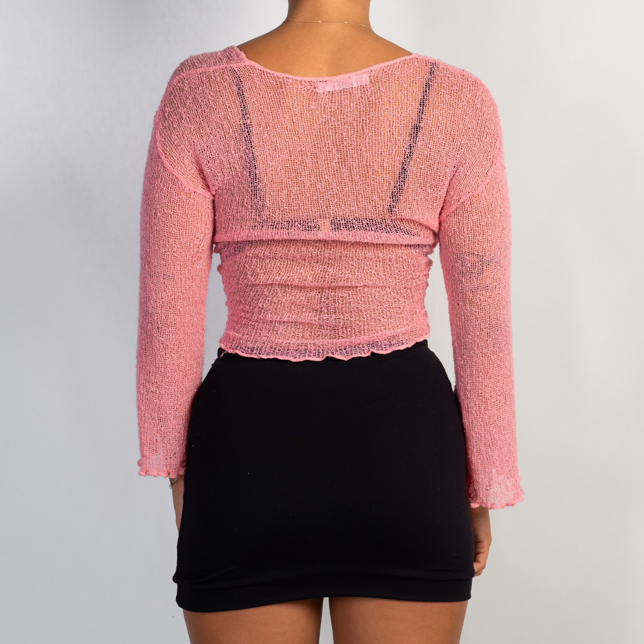 PINK KNIT WRAP TOP
