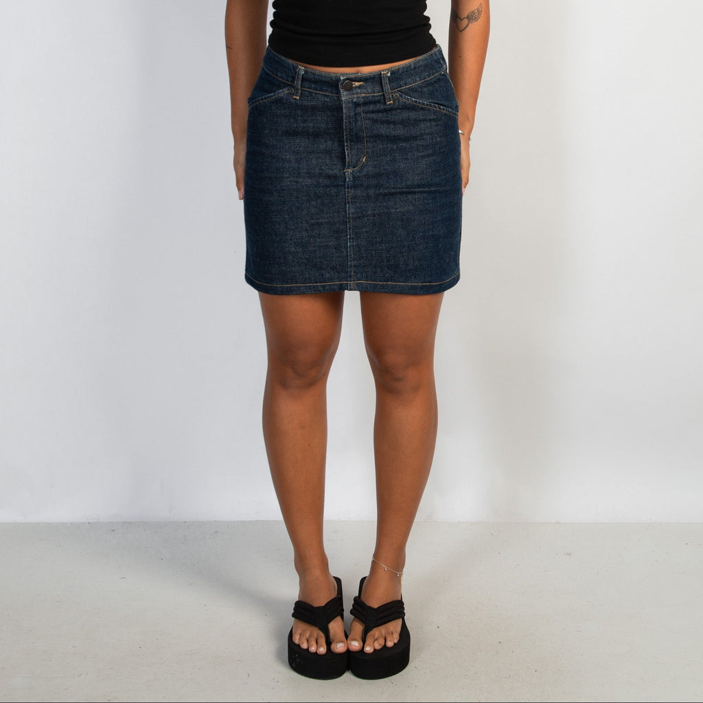 DARK WASH DENIM SKIRT