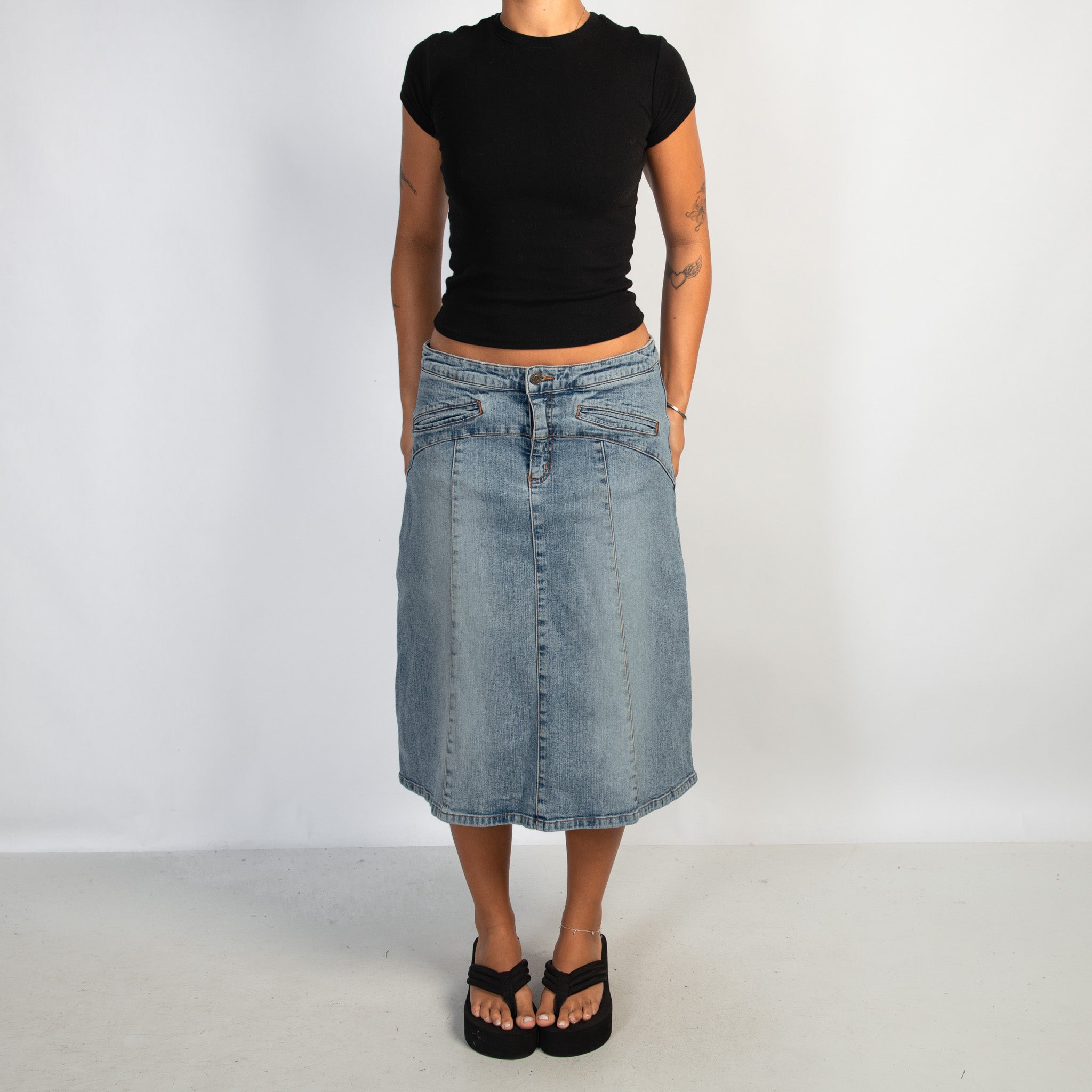 DENIM MIDI SKIRT