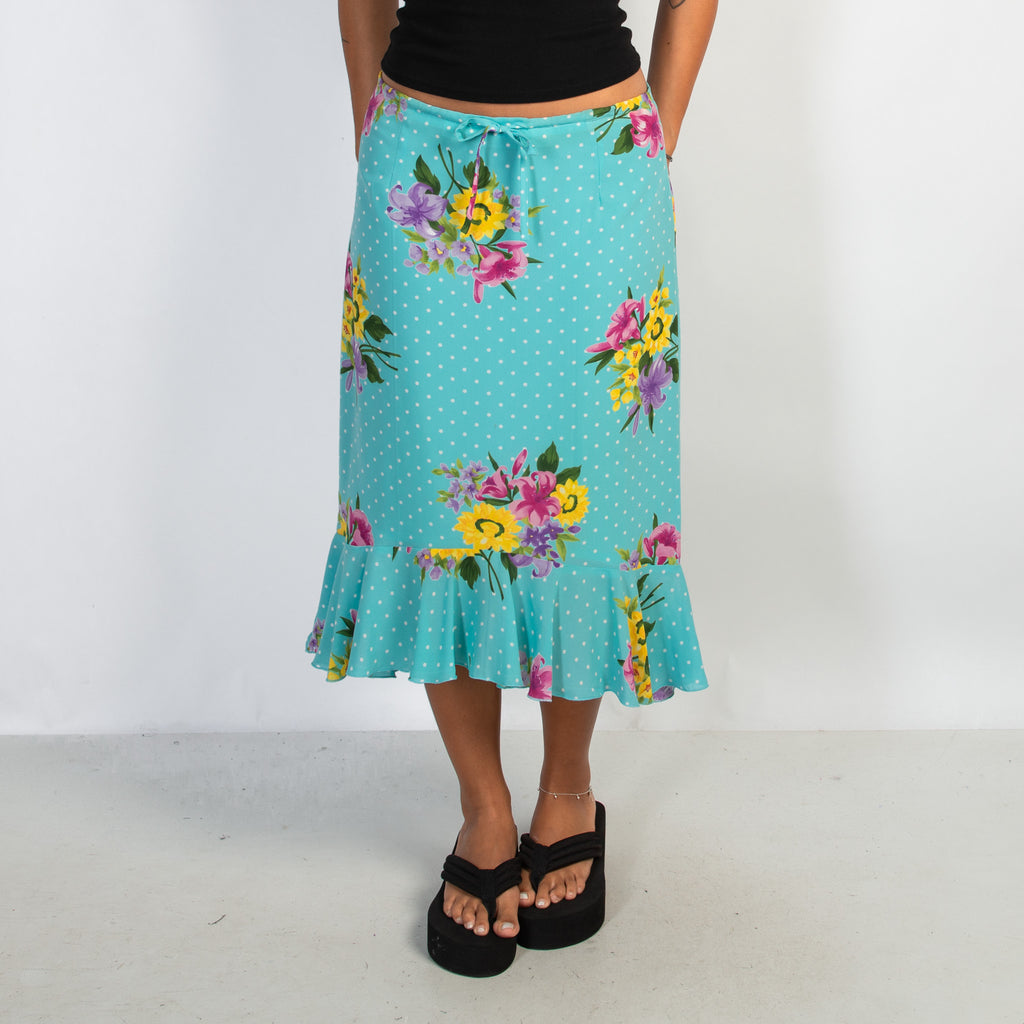FLORAL POLKA DOT SKIRT