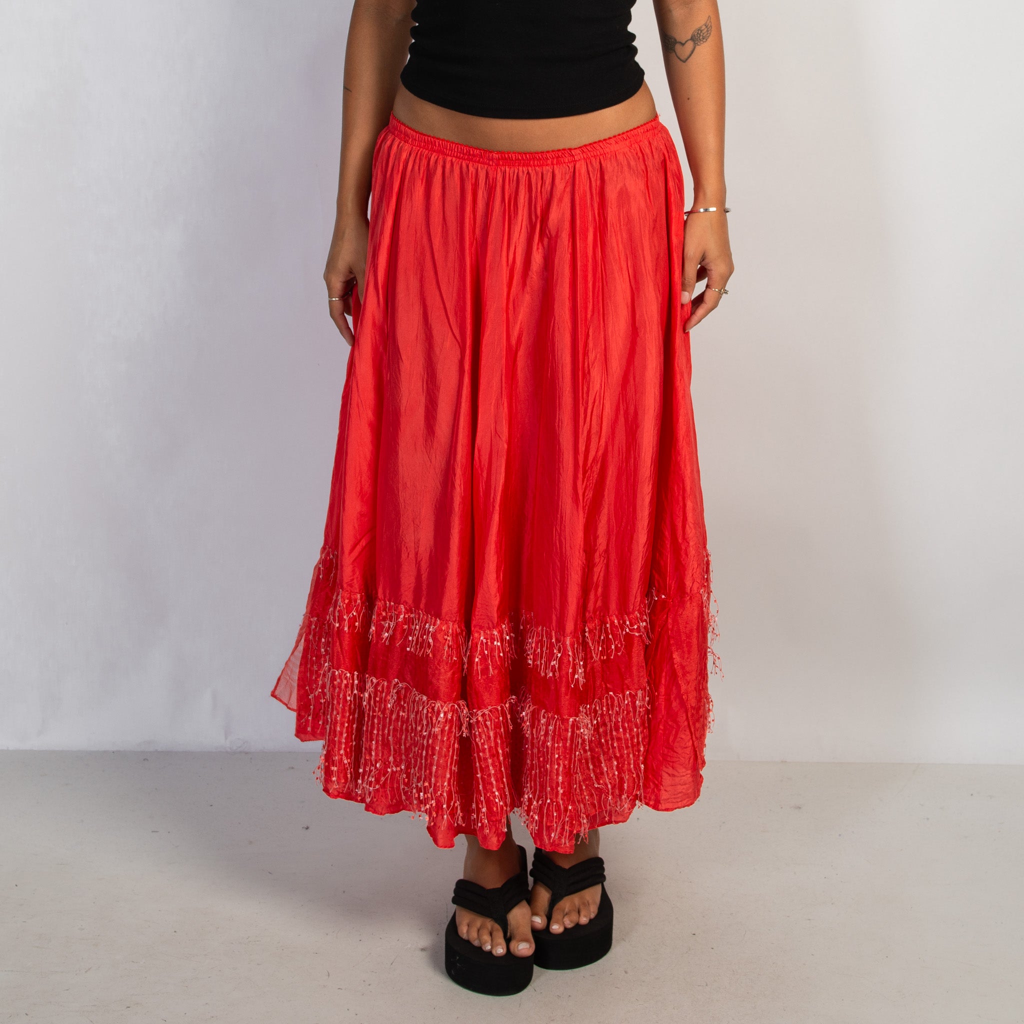 SILK LONGLINE SKIRT