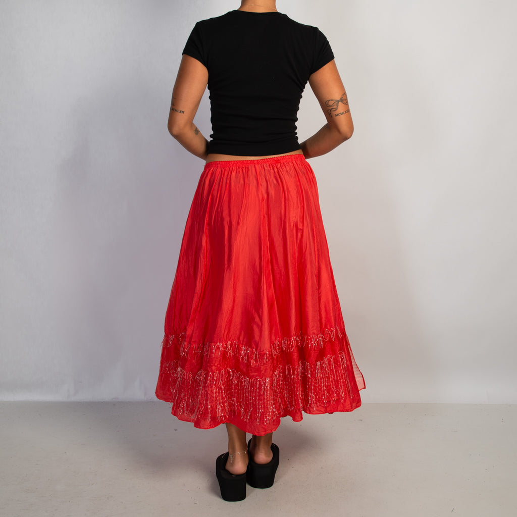 SILK LONGLINE SKIRT