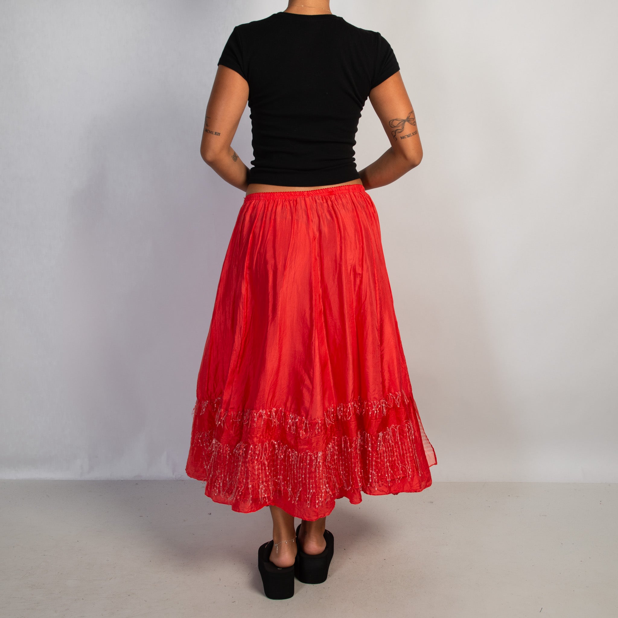 SILK LONGLINE SKIRT