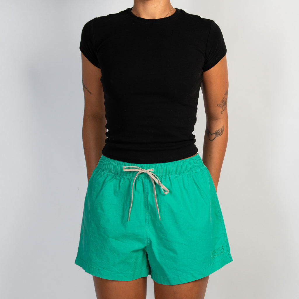 GREEN COTTON SHORTS