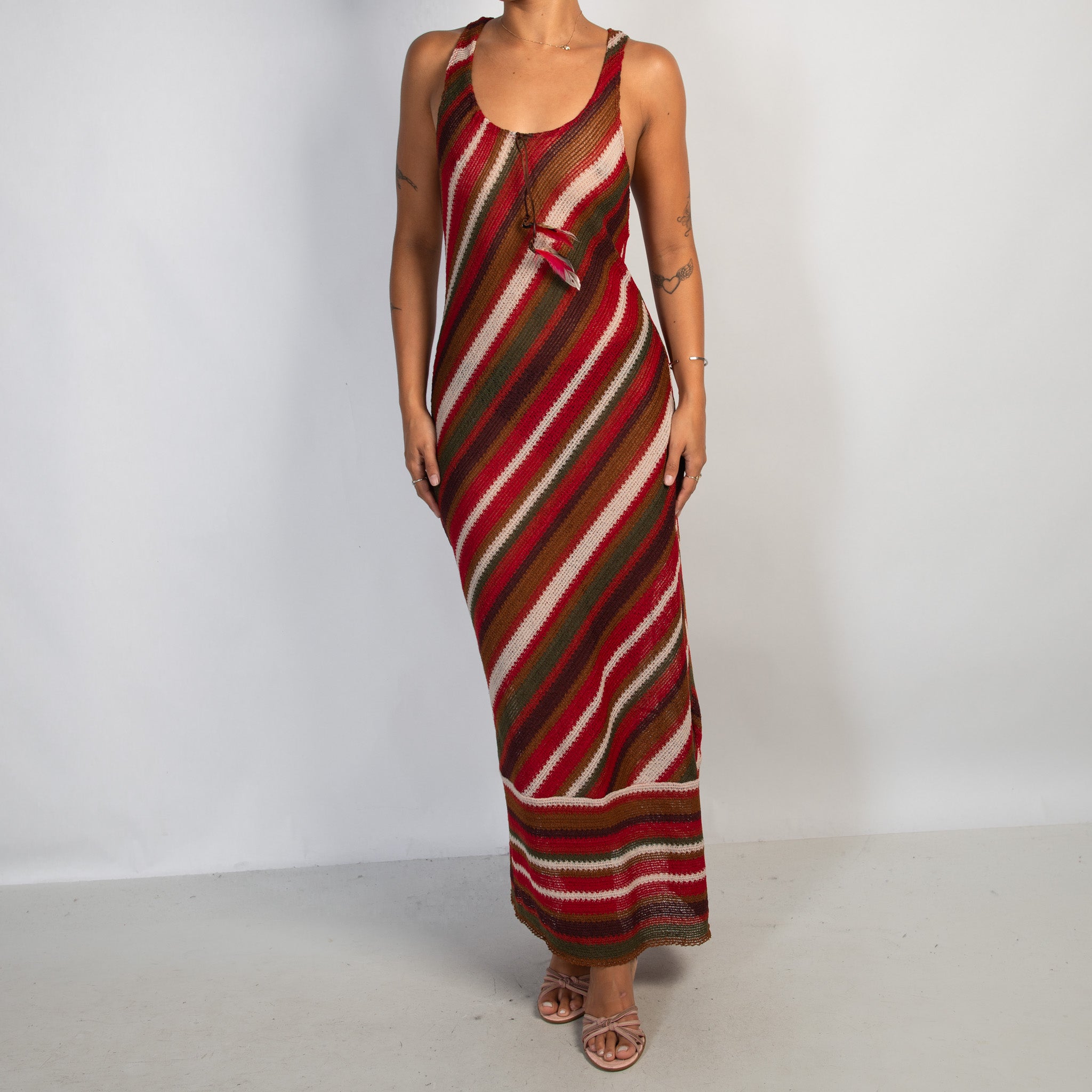 STRIPE CROCHET MAXI DRESS