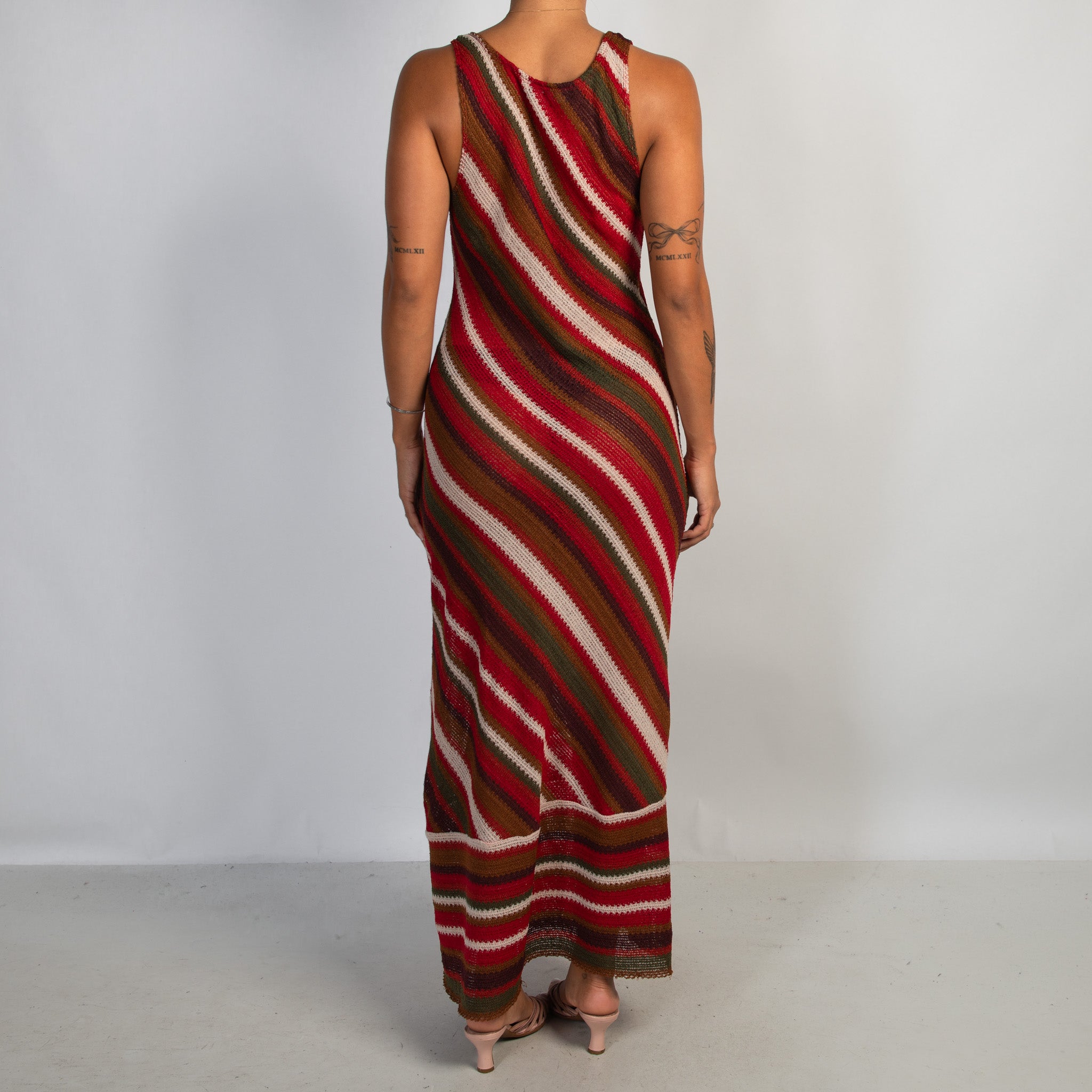 STRIPE CROCHET MAXI DRESS
