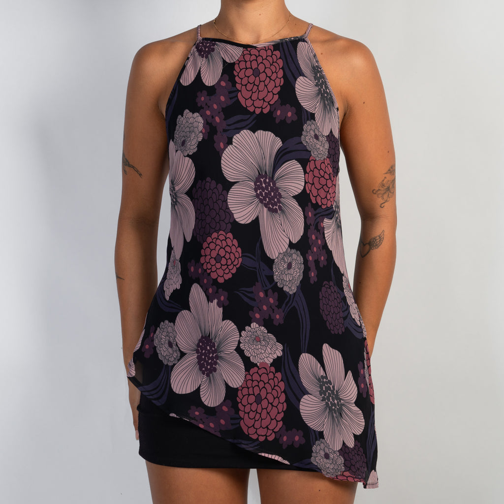 FLORAL ASYMMETRIC TOP