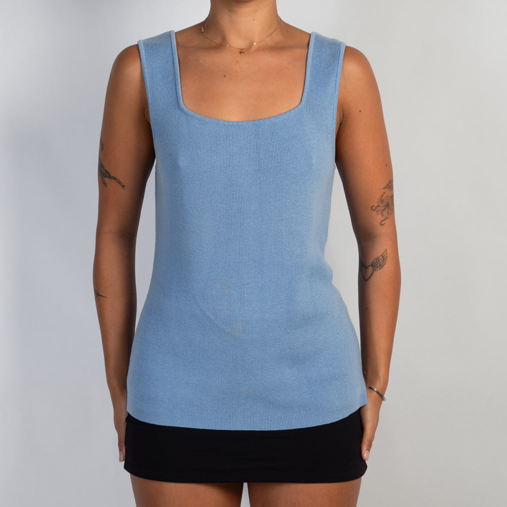 CORNFLOWER BLUE KNIT TOP