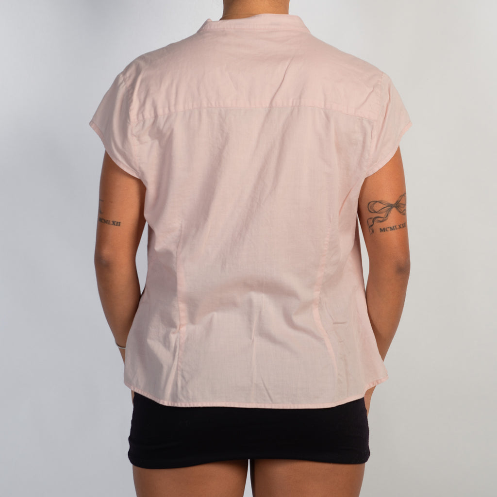 PINK MICRO PLEAT BLOUSE