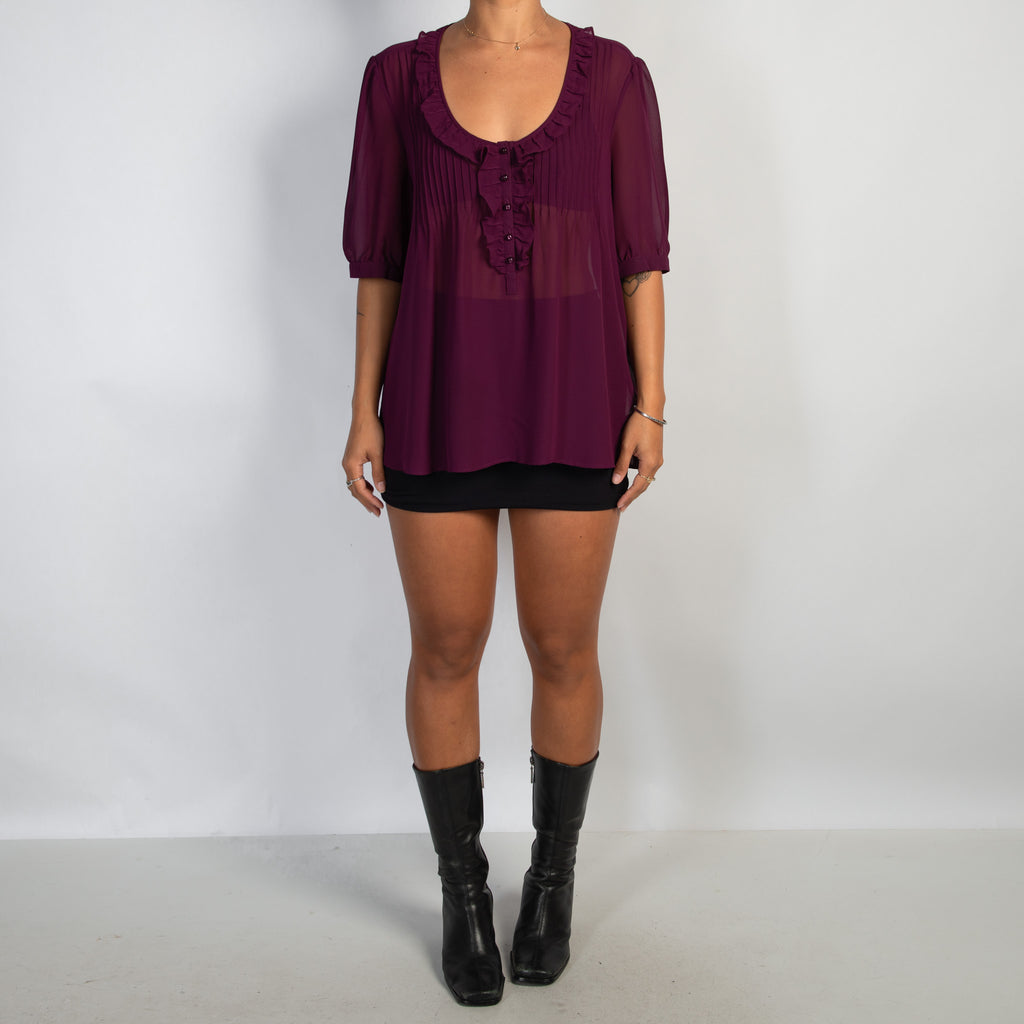 SHEER PLUM BLOUSE