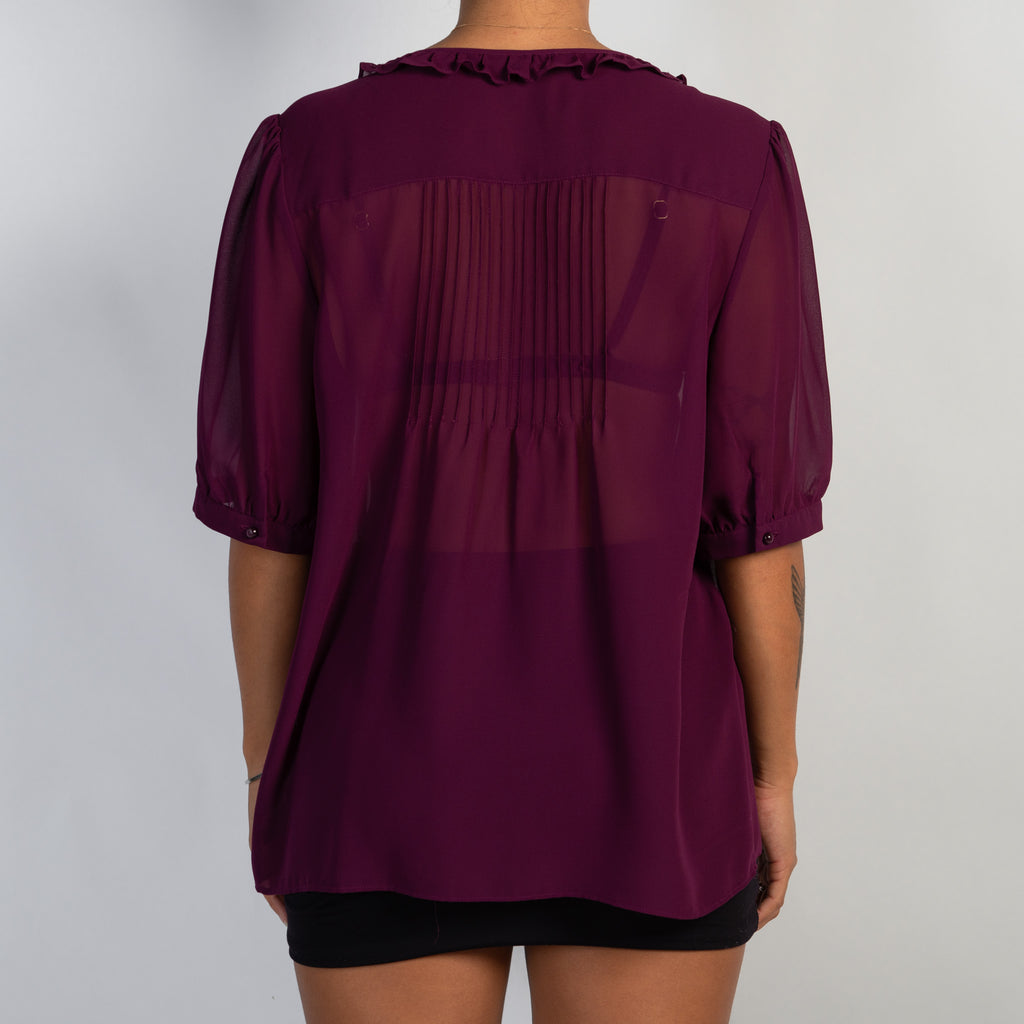SHEER PLUM BLOUSE