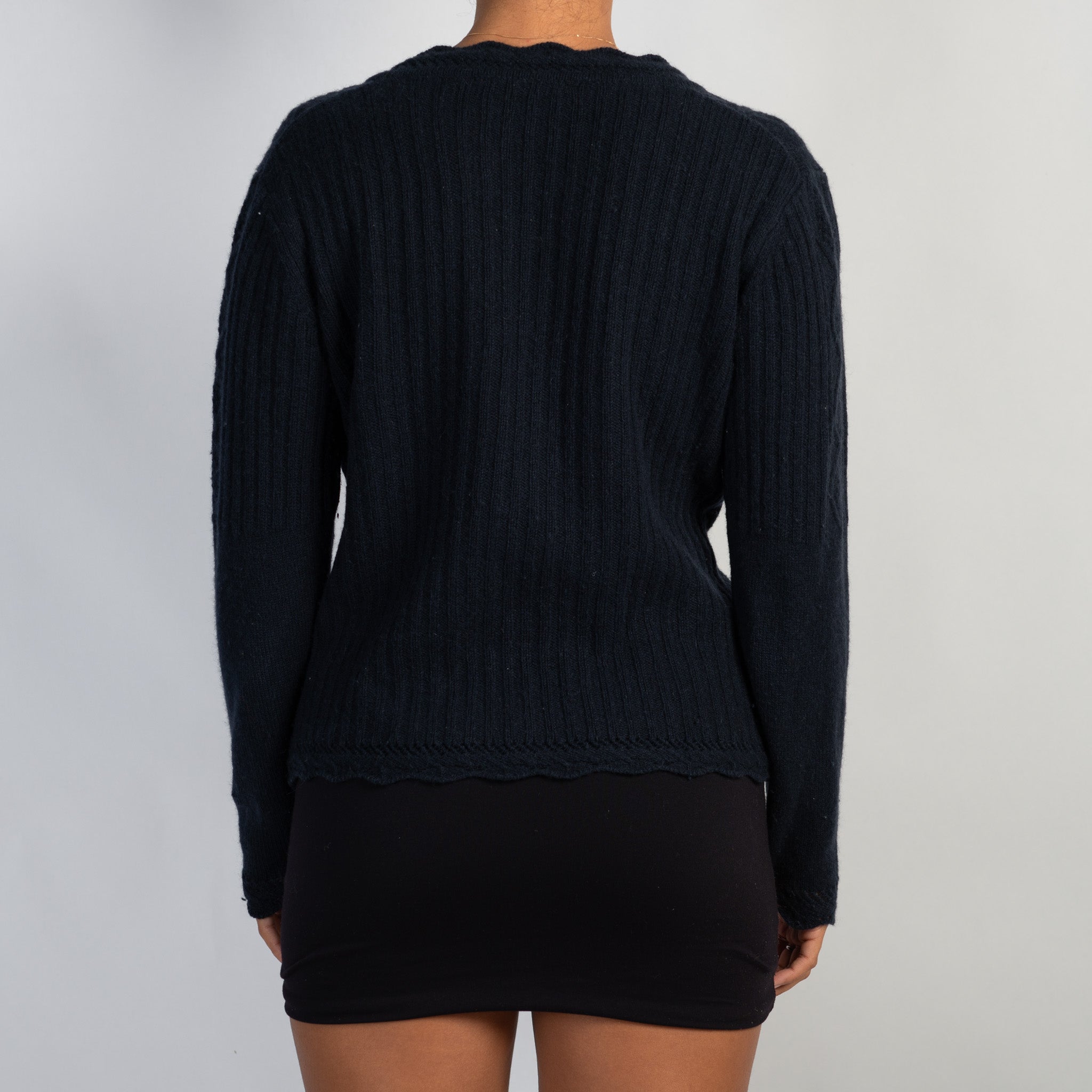 NAVY WOOL CARDIGAN