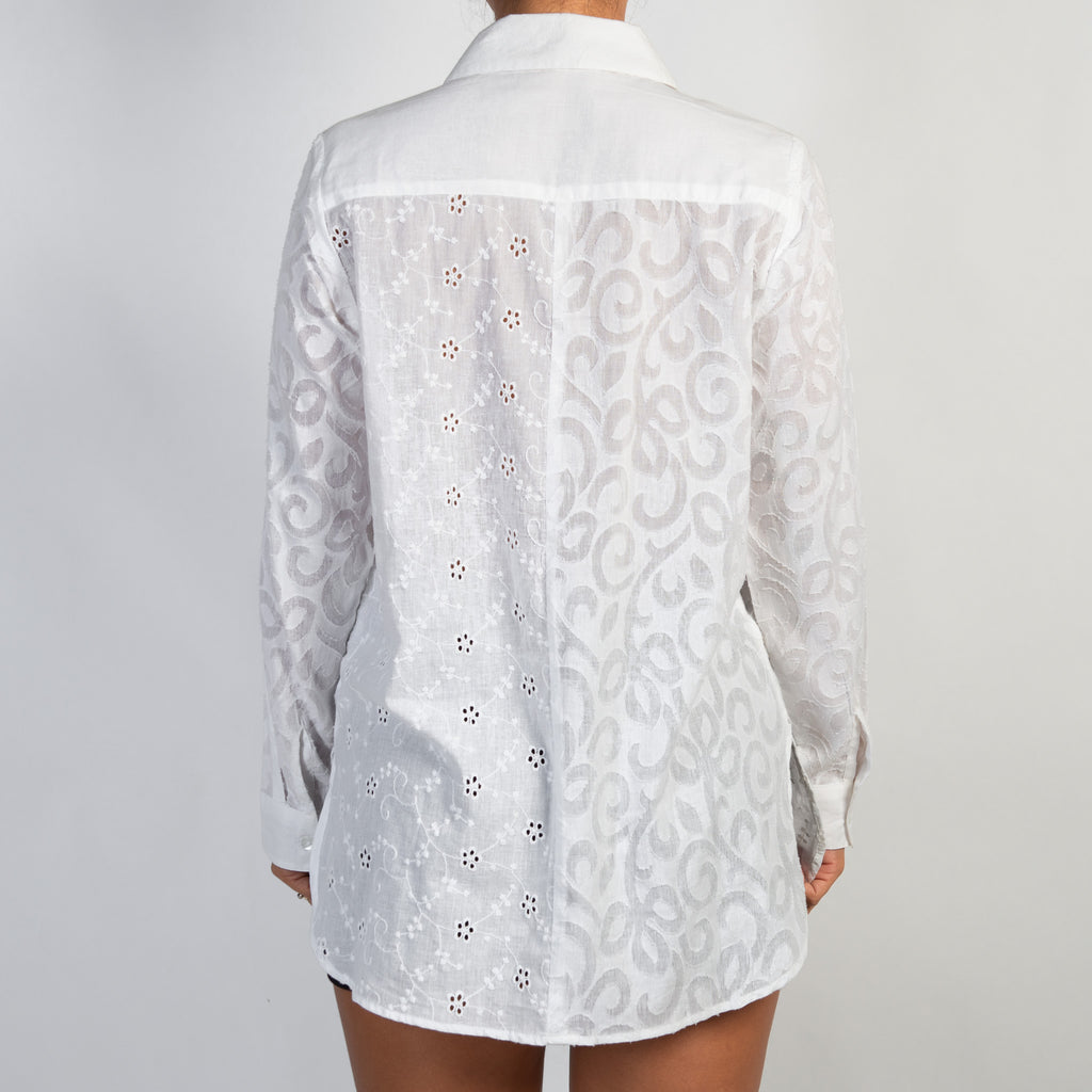 WHITE BRODERIE BLOUSE