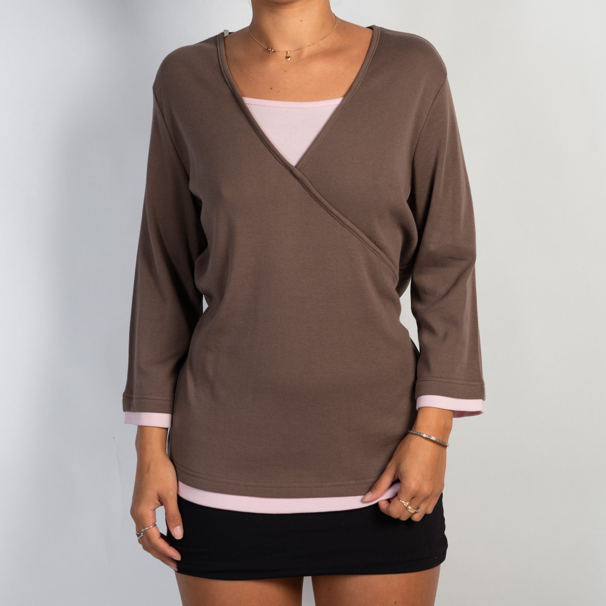 BROWN LAYERED TOP