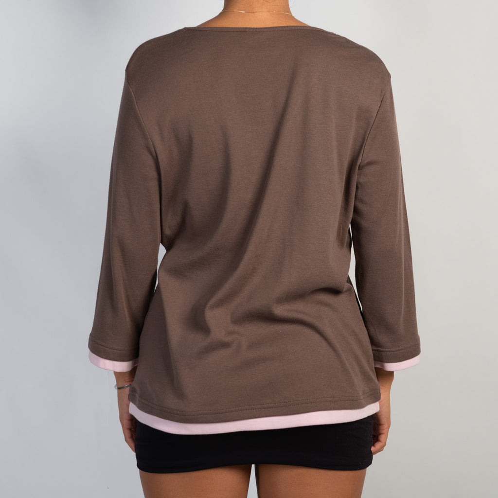 BROWN LAYERED TOP