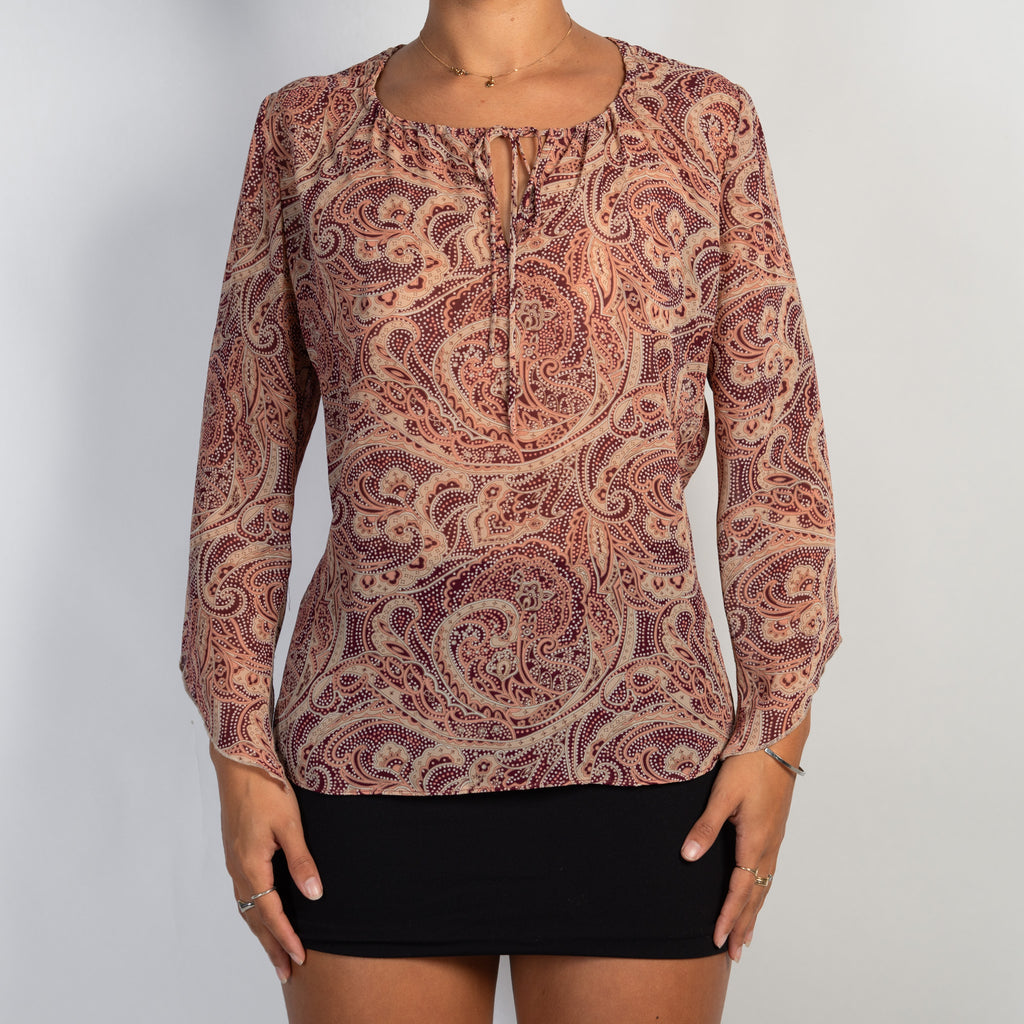 SHEER PAISLEY TOP