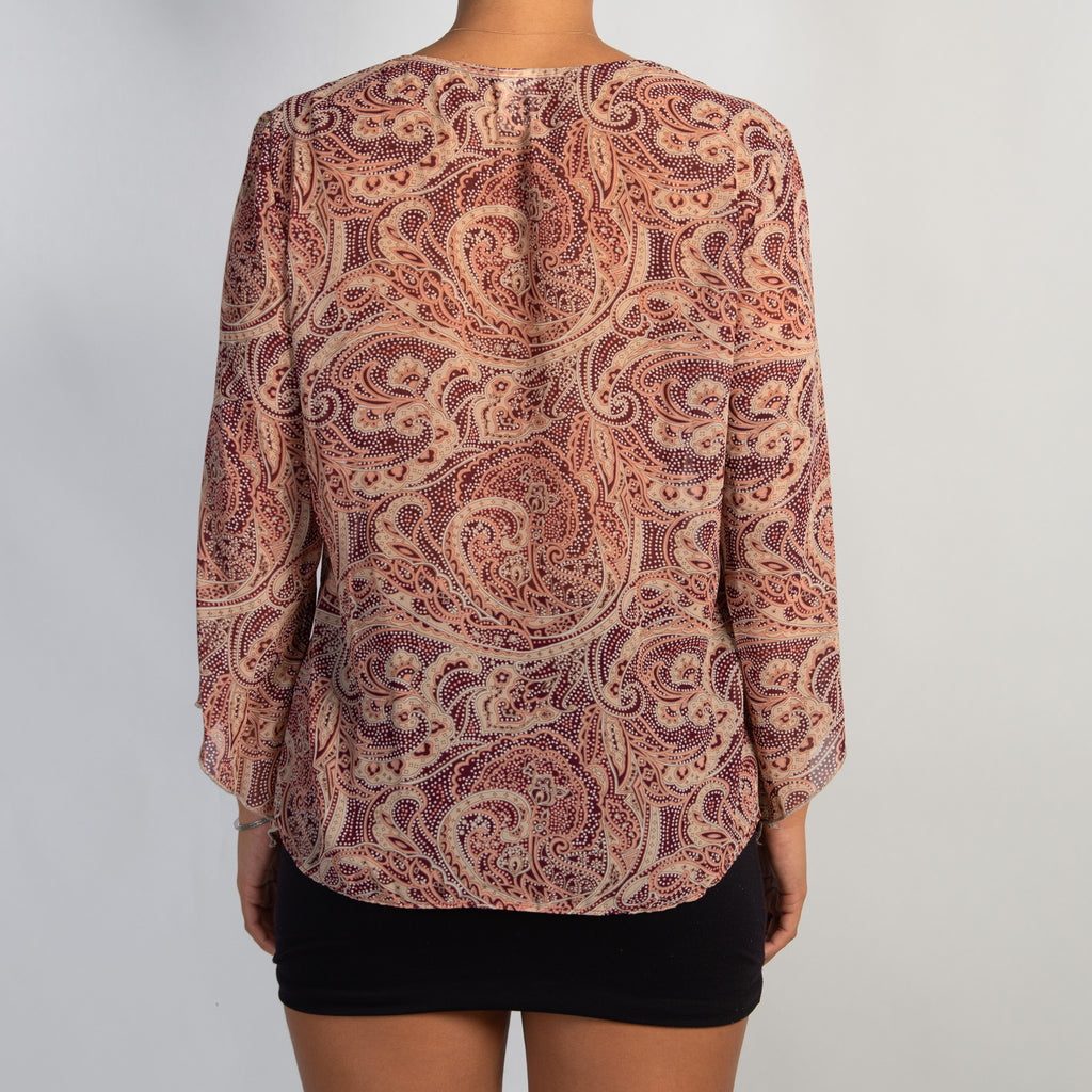 SHEER PAISLEY TOP