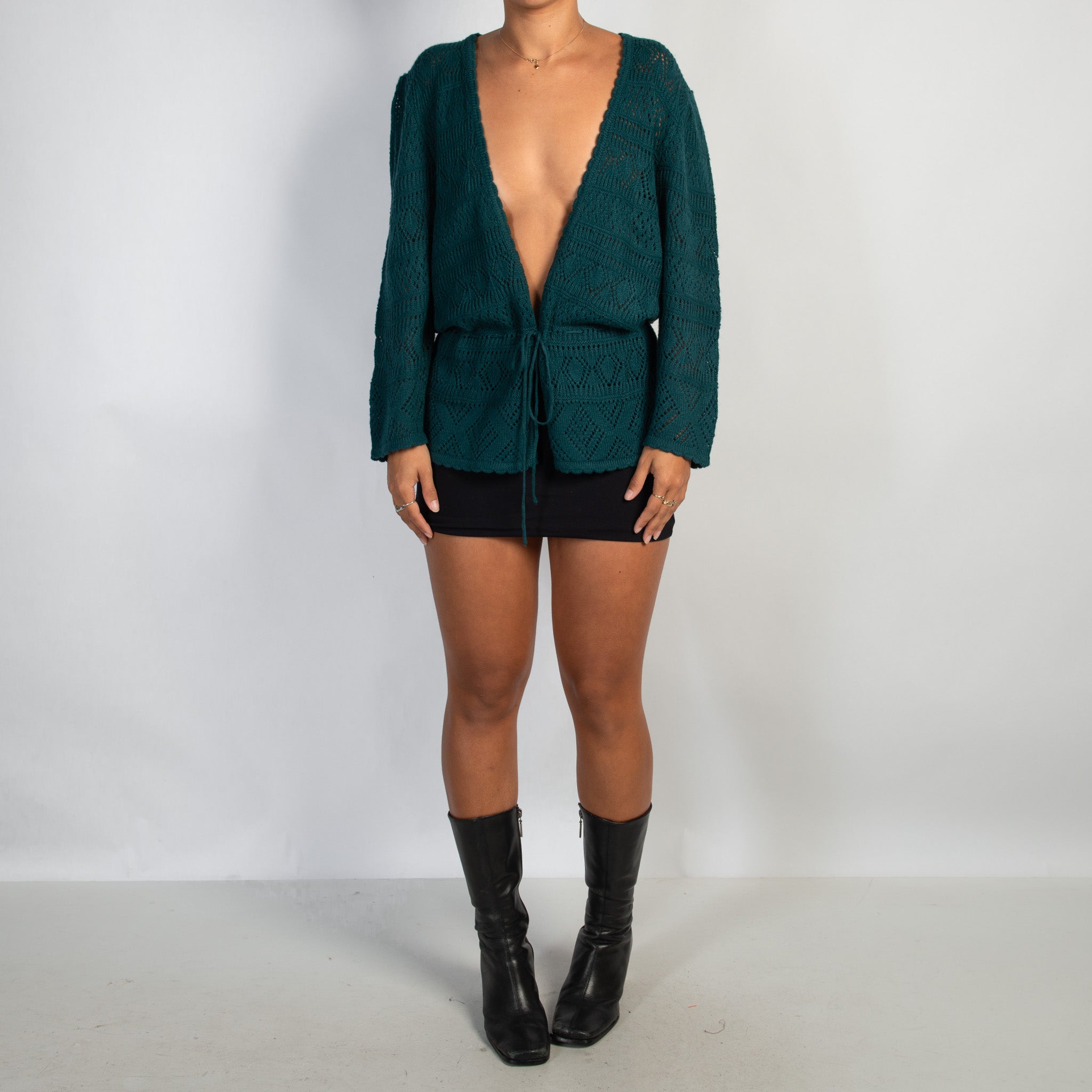 DARK TEAL KNIT TOP