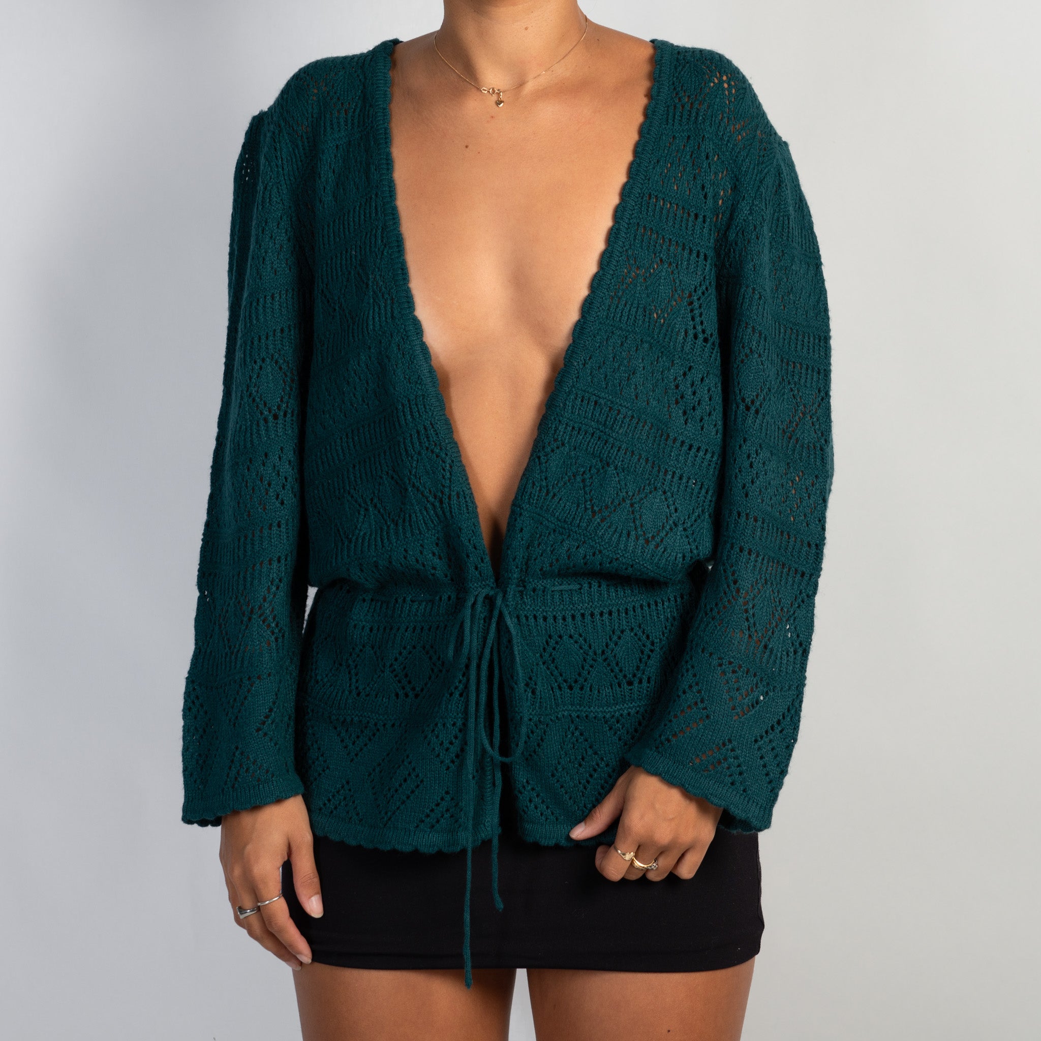 DARK TEAL KNIT TOP