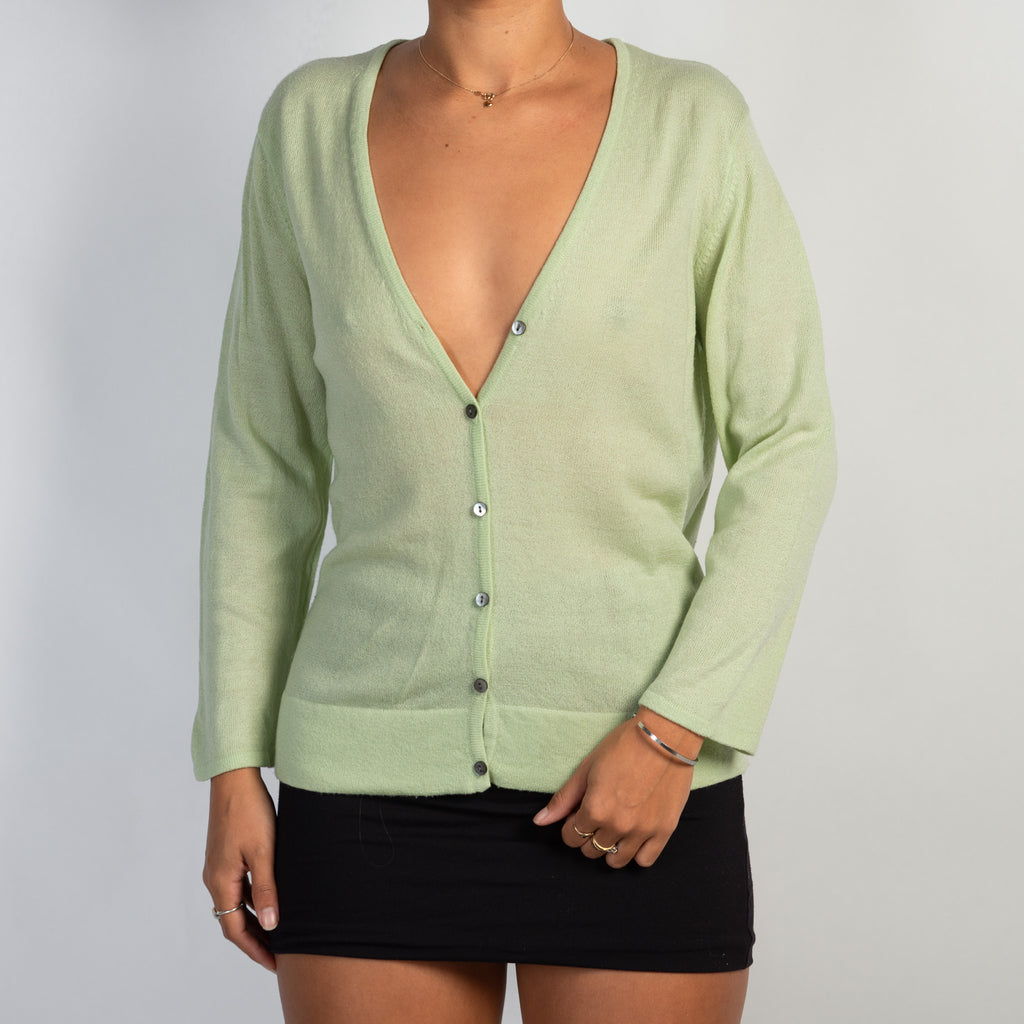 GREEN KNIT CARDIGAN