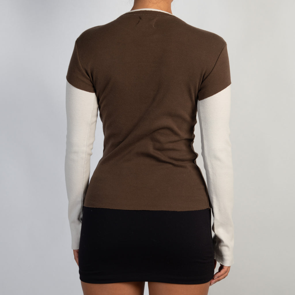 BROWN LAYERED TOP