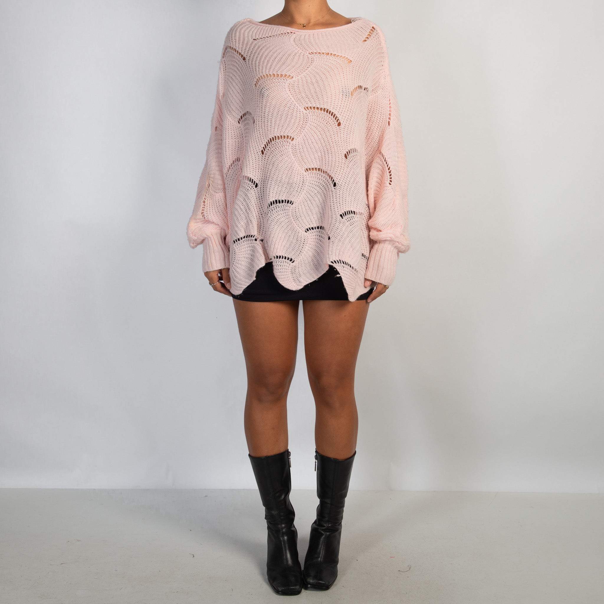 PINK BATWING SWEATER