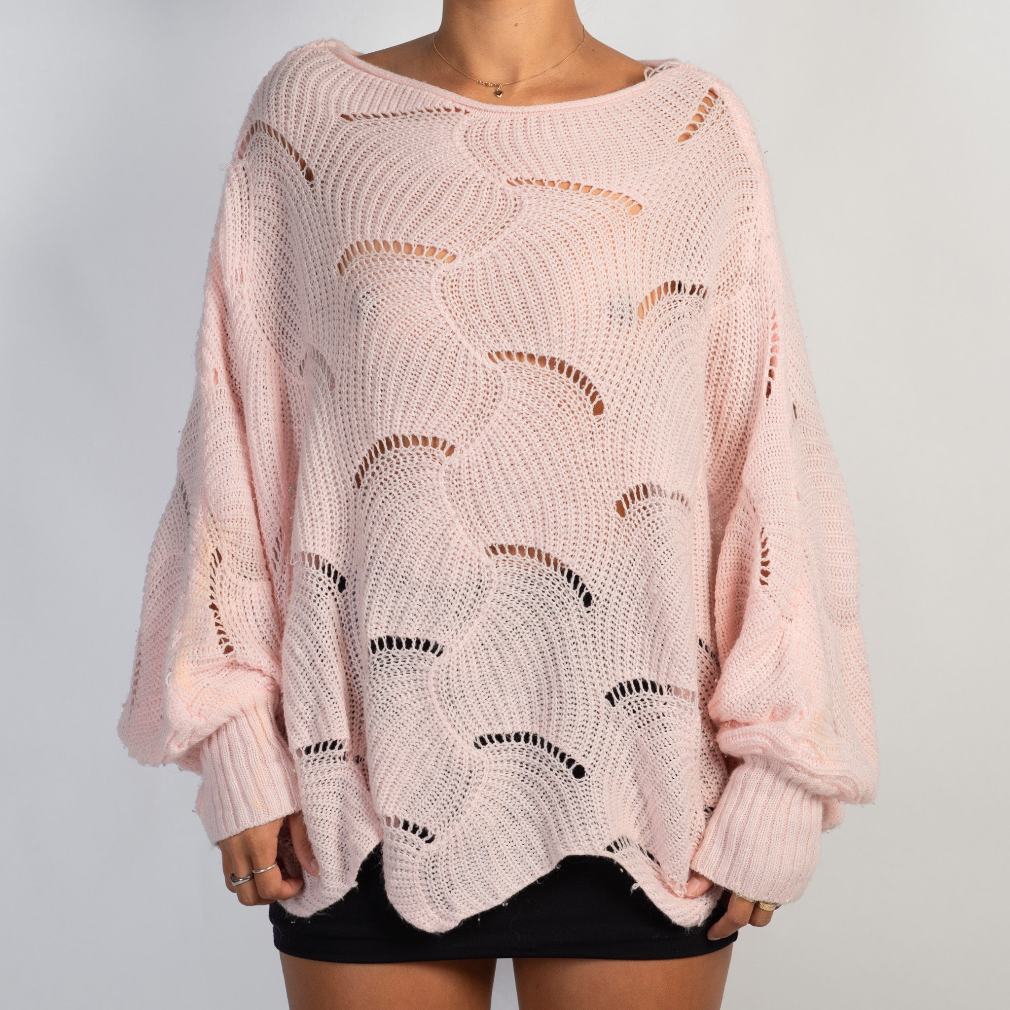 PINK BATWING SWEATER