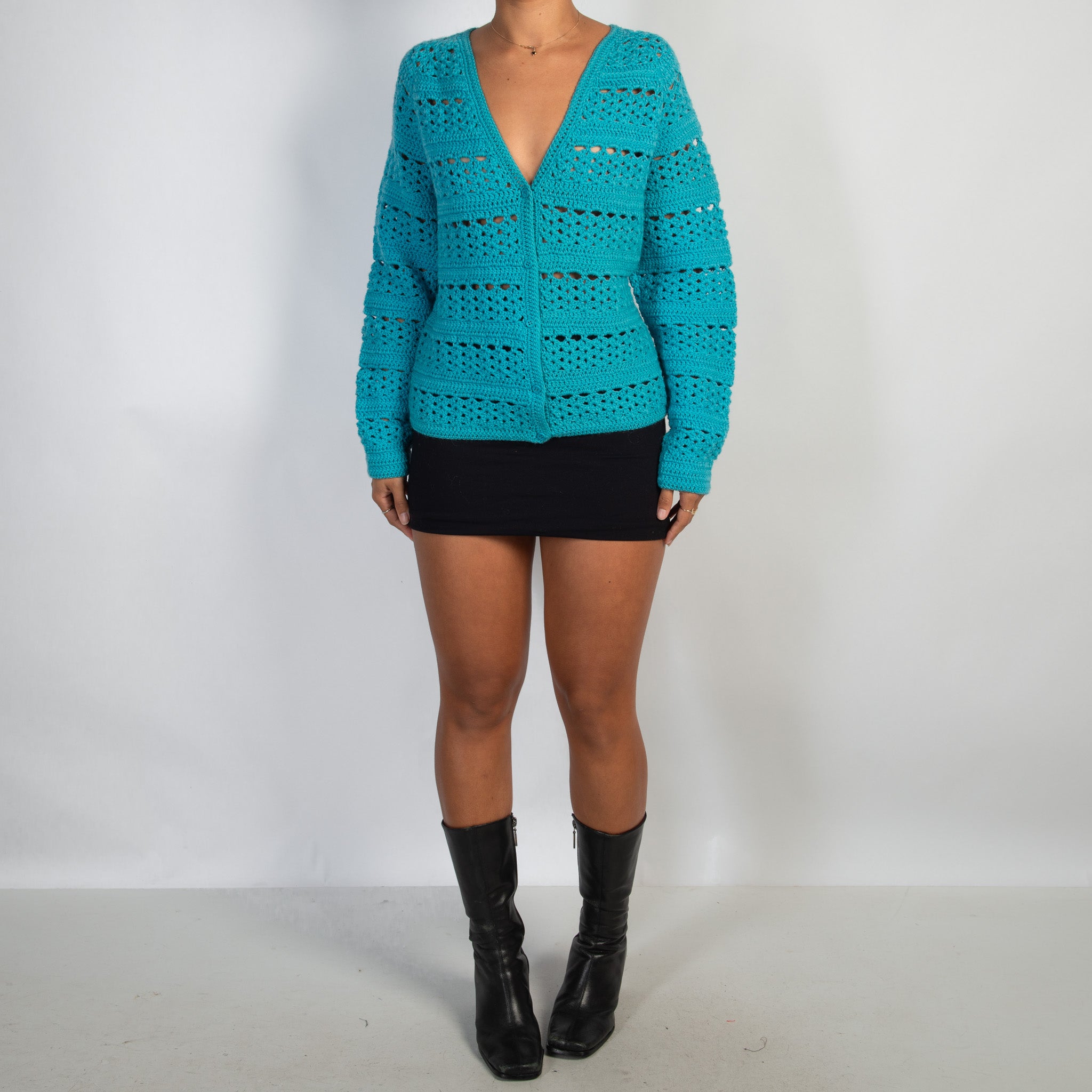TEAL KNIT CARDIGAN