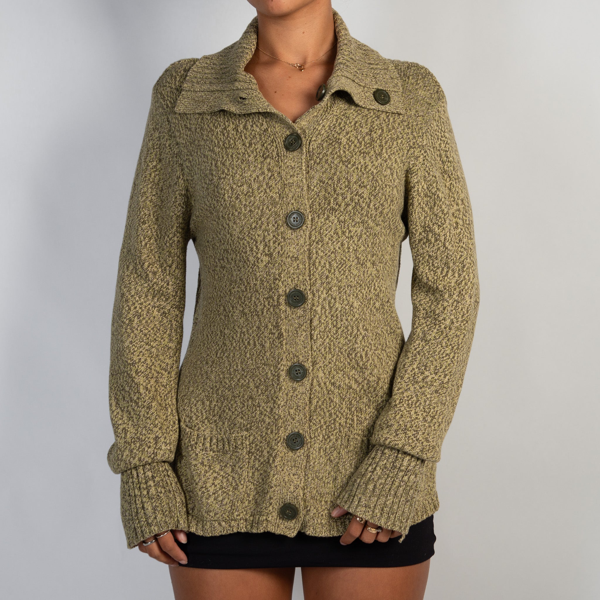 GREEN MARLE CARDIGAN