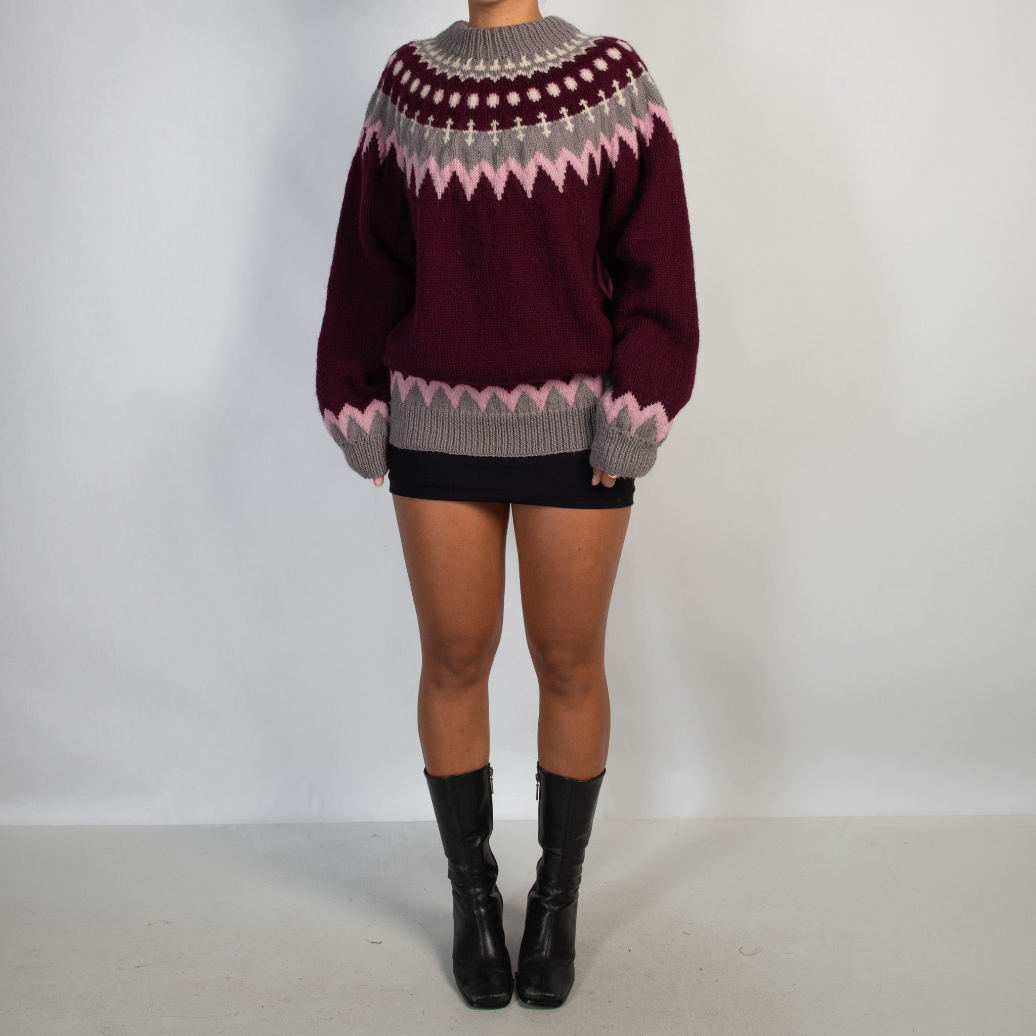 WOOL BLEND KNIT SWEATER