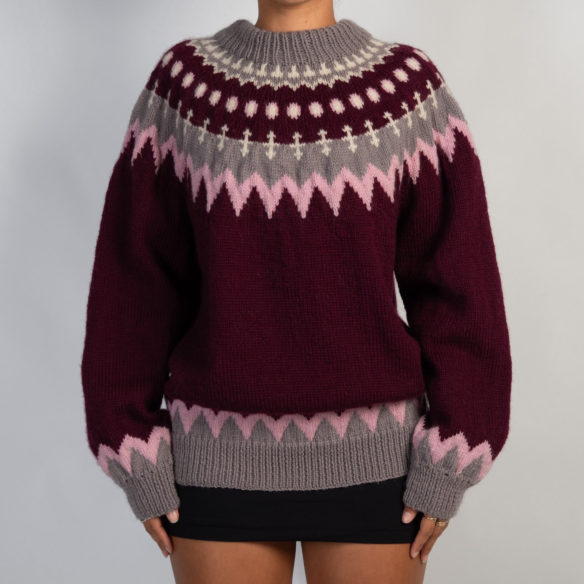 WOOL BLEND KNIT SWEATER