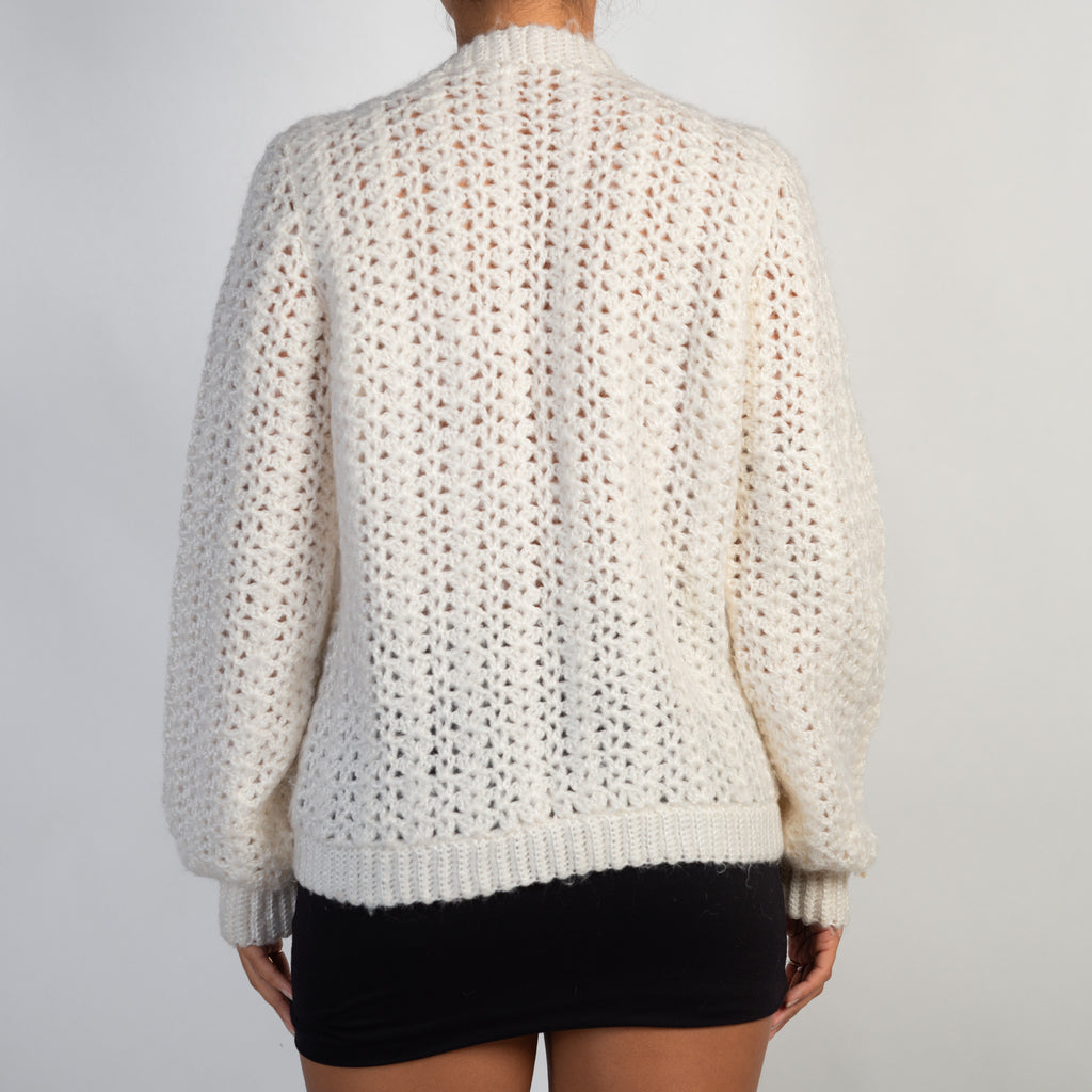 WHITE KNIT CARDIGAN