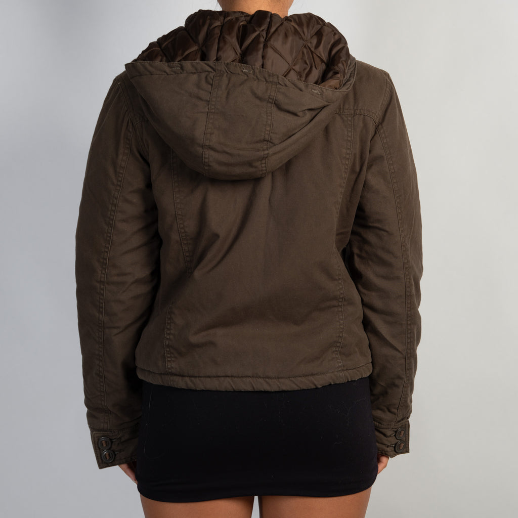 BROWN PADDED UTILITY JACKET